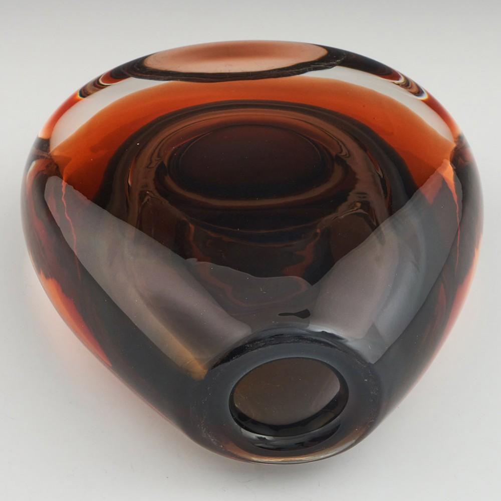 Glass Vladimir Mika for Moser Sommerso Pebble Vase, c1970