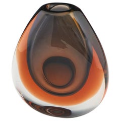 Vladimir Mika for Moser Sommerso Pebble Vase, c1970