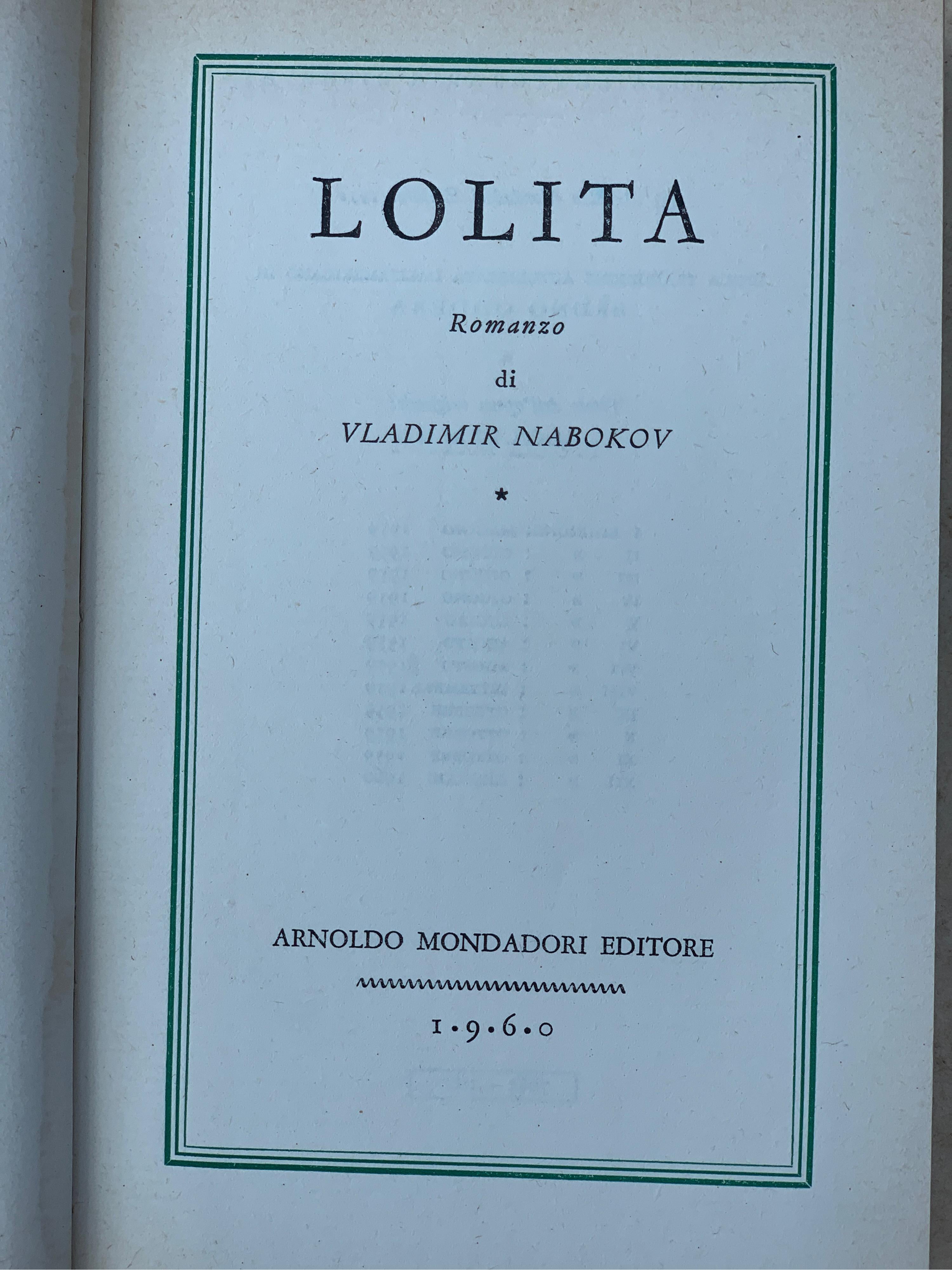 Mid-Century Modern Vladimir Nabokov ‘Lolita’ 1959 in Italian, Medusa