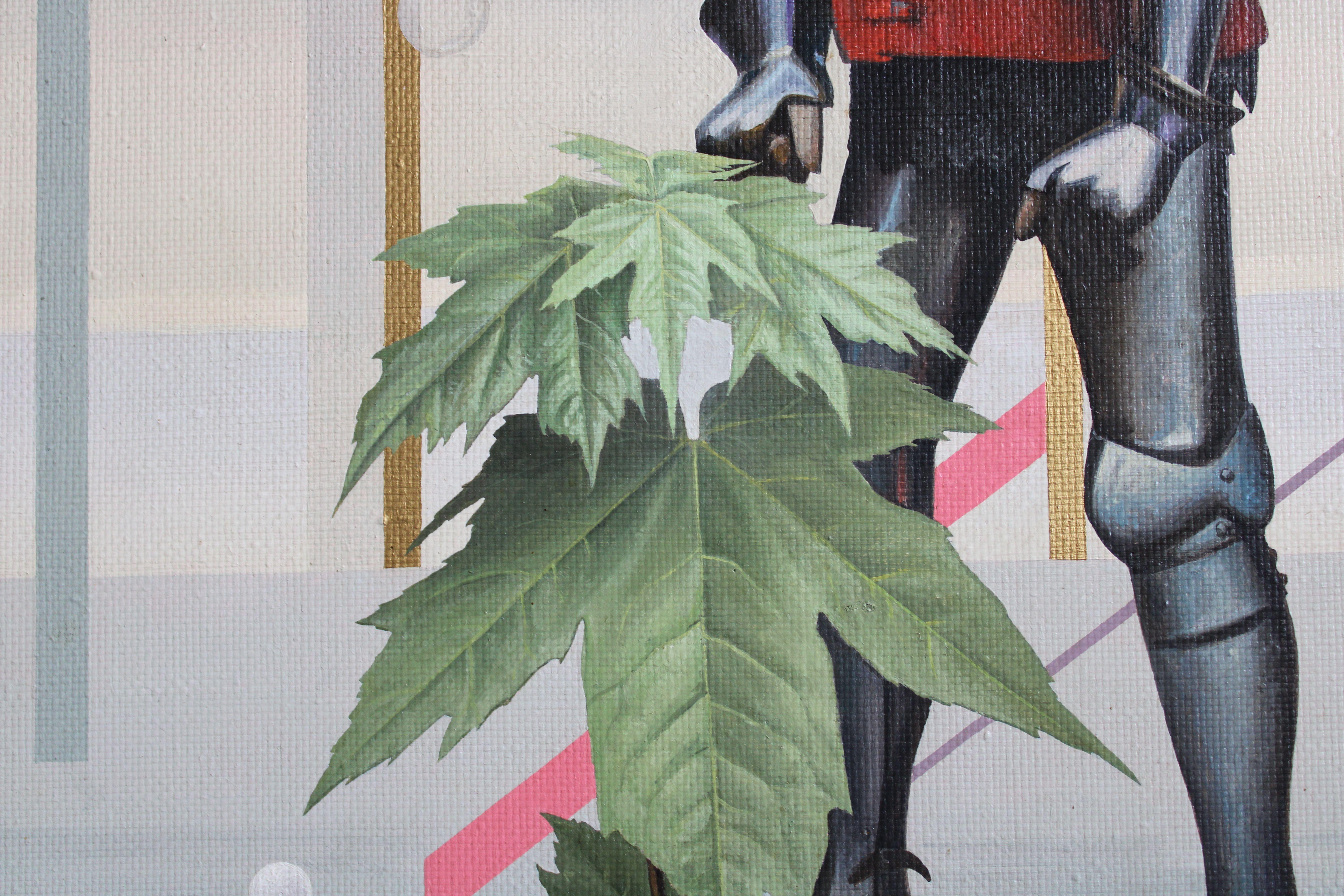 Il Cavaliere. 1993. Tela, olio, 75x42 cm in vendita 1