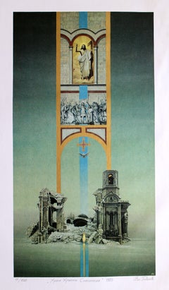 Vintage Cathedral of Christ the Savior. 1989., paper, screen print, 60x32.5 cm