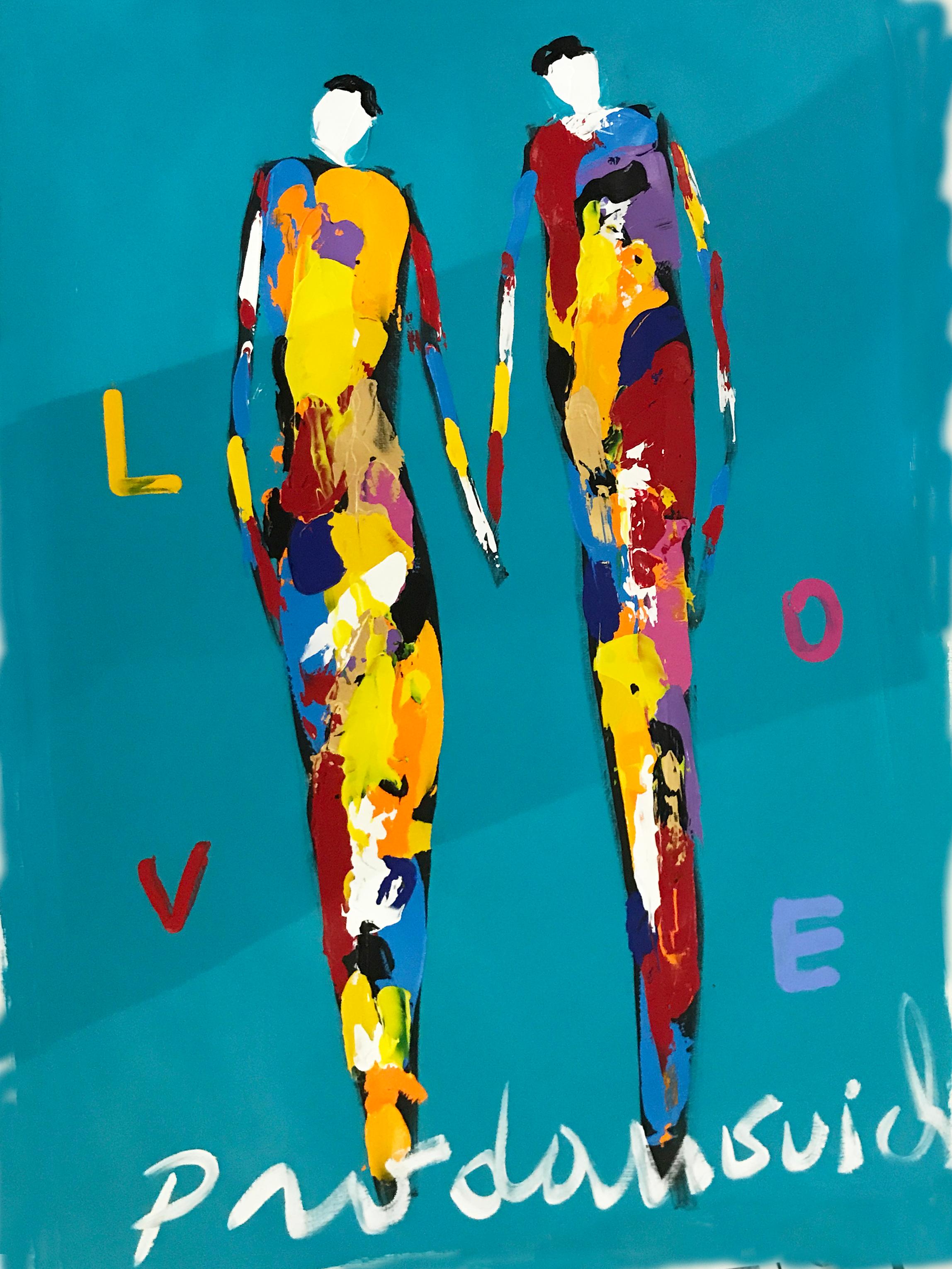 Blue Love - Mixed Media Art by Vladimir Prodanovich