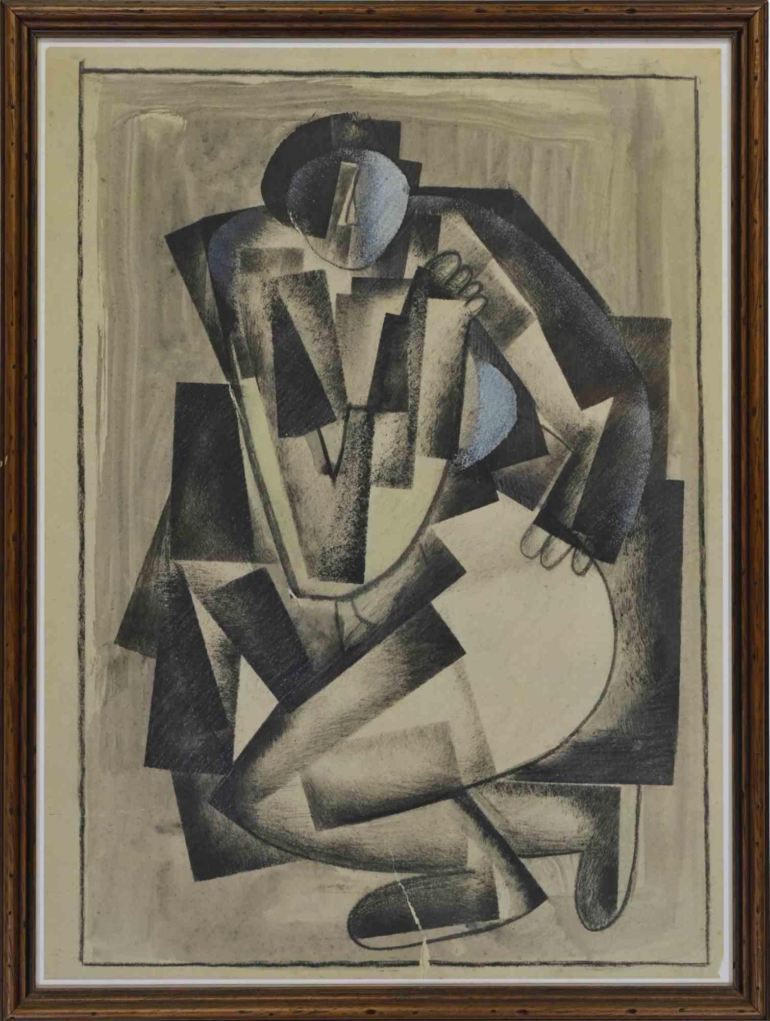 Cubist figure is a modern artwork realized by Vladimir Vasilievich Lebedev (1891-1967) in the mid-20th Century.

Phototype print. Fair condition.

Includes frame: 44 x 33 cm