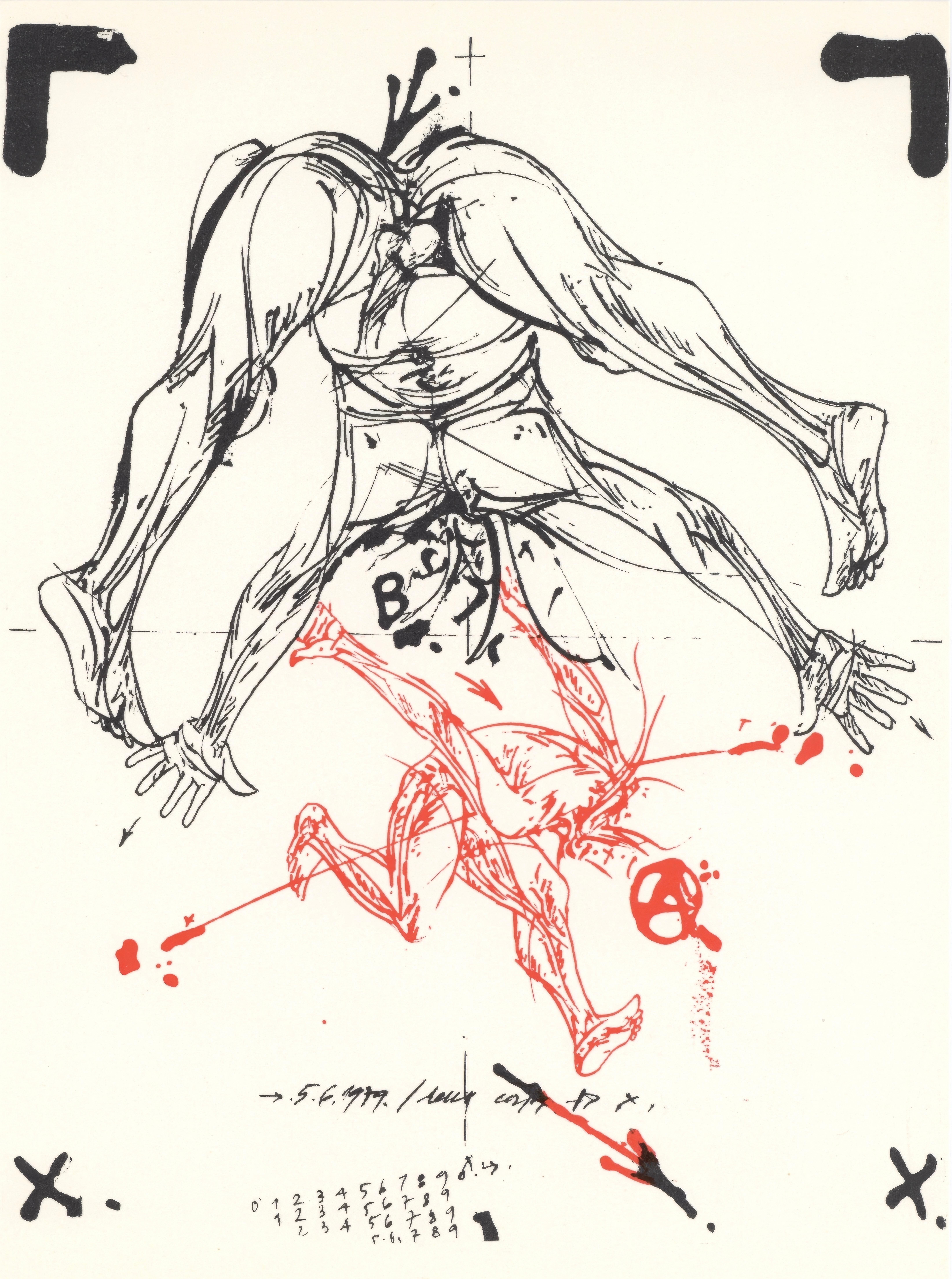 This exquisite lithograph by Vladimir Velickovic (1935–2019), titled bez naslova (Untitled), from the album Ediciones Poligrafa, Barcelona - Redfern Gallery, London, originates from the 1979 edition published by Ediciones Poligrafa, Barcelona, in
