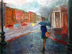 Alone in a Big City, Painting, Oil on Canvas