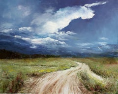 Approach thunderstorm, Painting, Oil on Canvas