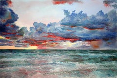 Evening on the ocean, Painting, Oil on Canvas