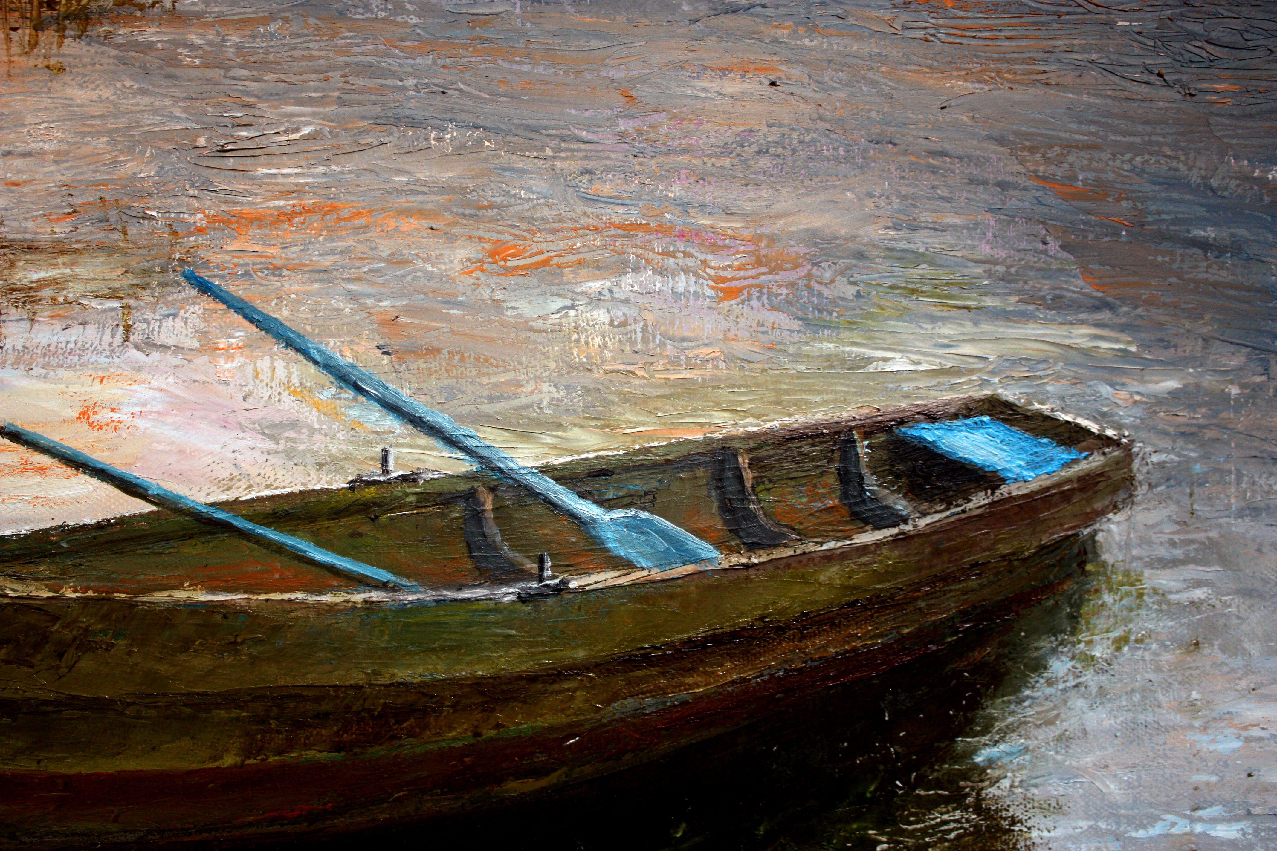 Silenzio della sera, Pittura, Olio su tela - Painting Impressionismo di Vladimir Volosov