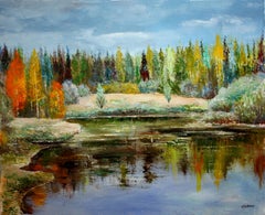 Forest Lake, Painting, Oil on Canvas