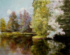Forest Lake, Painting, Oil on Canvas