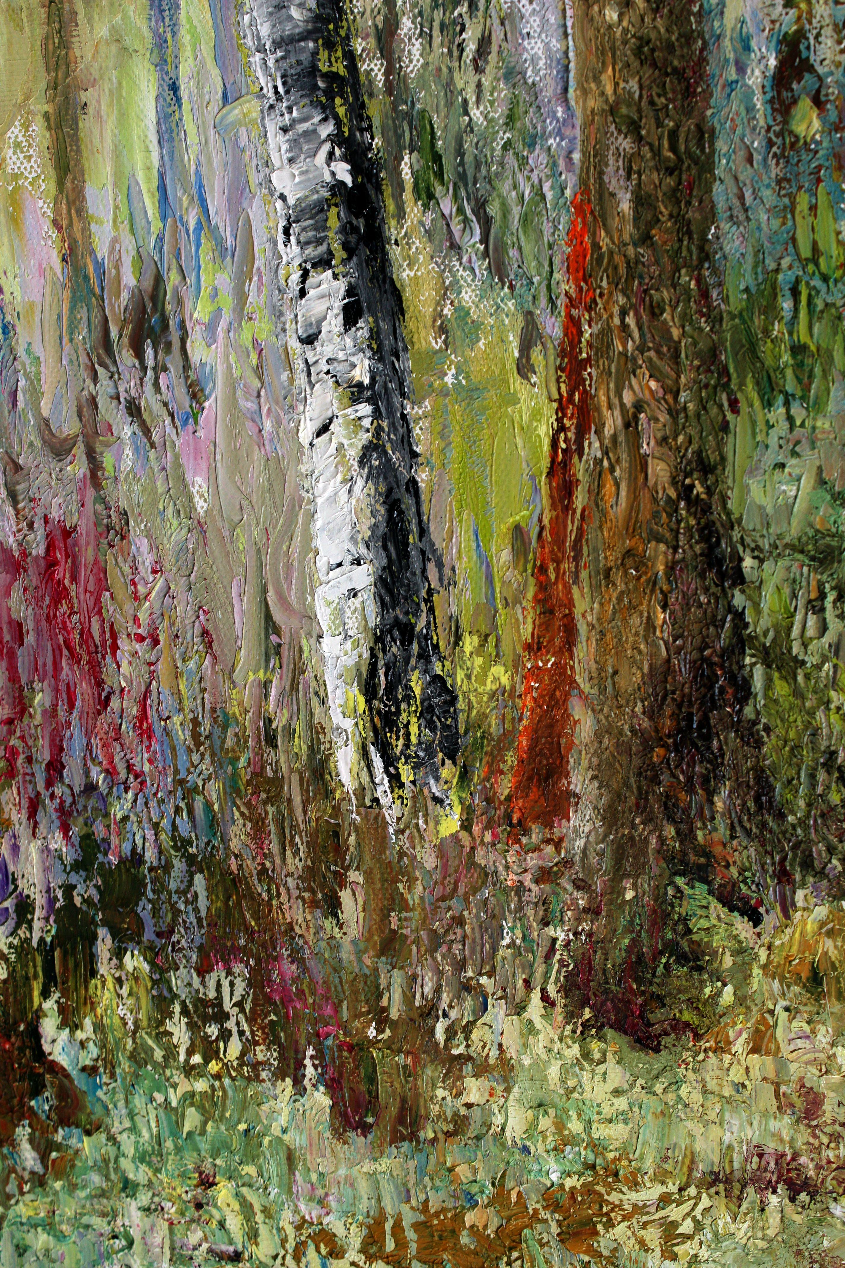 Melody de la forêt, peinture sur toile - Impressionnisme Painting par Vladimir Volosov