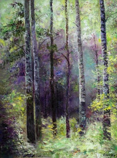 Nella foresta blu scuro, Pittura, Olio su tela