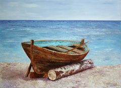 Old boat, Painting, Oil on Canvas