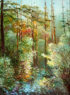 Shadows in the forest, Painting, Oil on Canvas