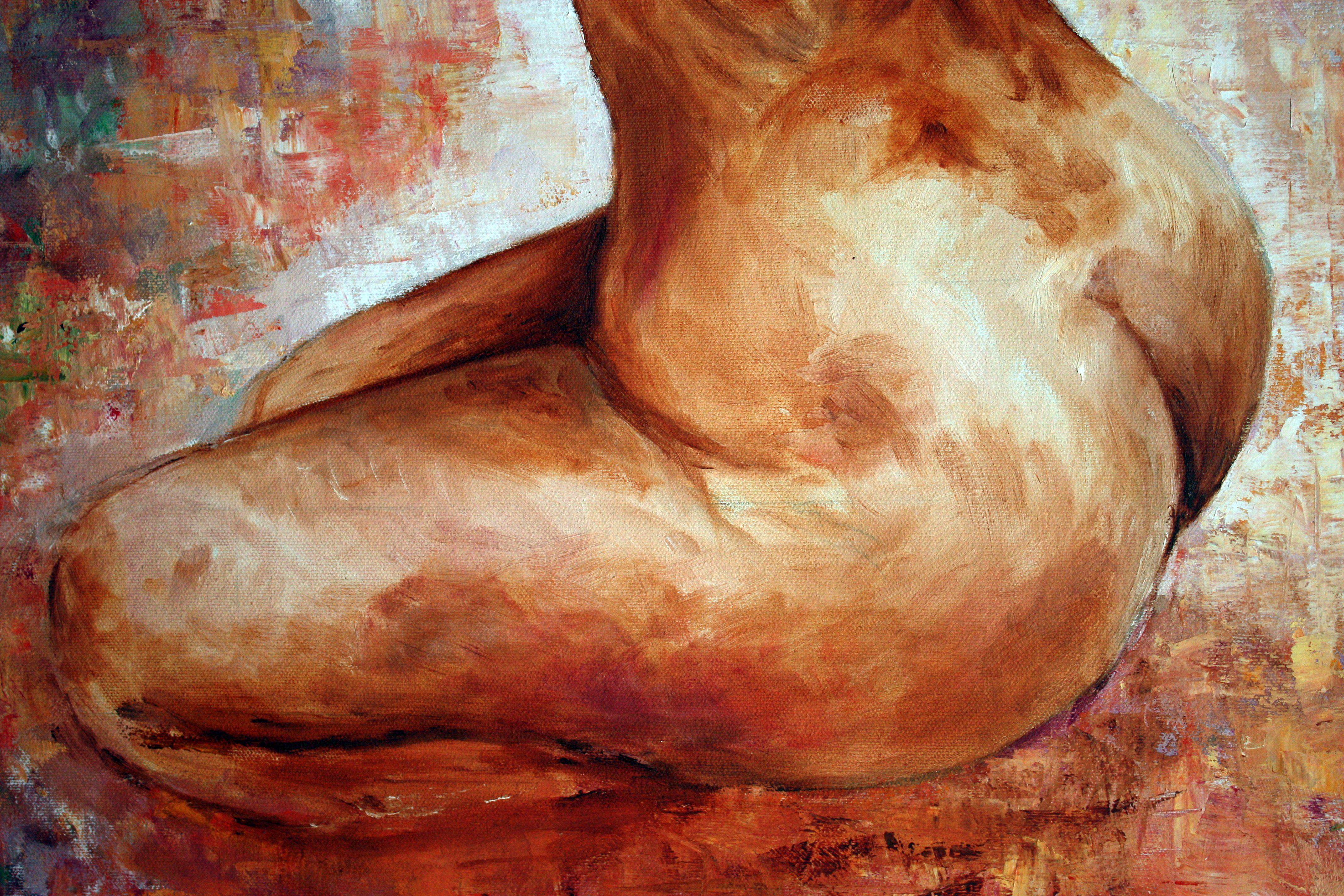 Il nudo, Pittura, Olio su tela - Painting Impressionismo di Vladimir Volosov