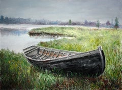 Sehr altes Boot, Gemälde, Öl auf Leinwand