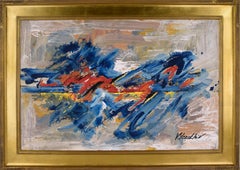 Bewegung entlang eines Horizonts - Abstraktes Impressionistisches 2-seitiges Ölgemälde, signiert