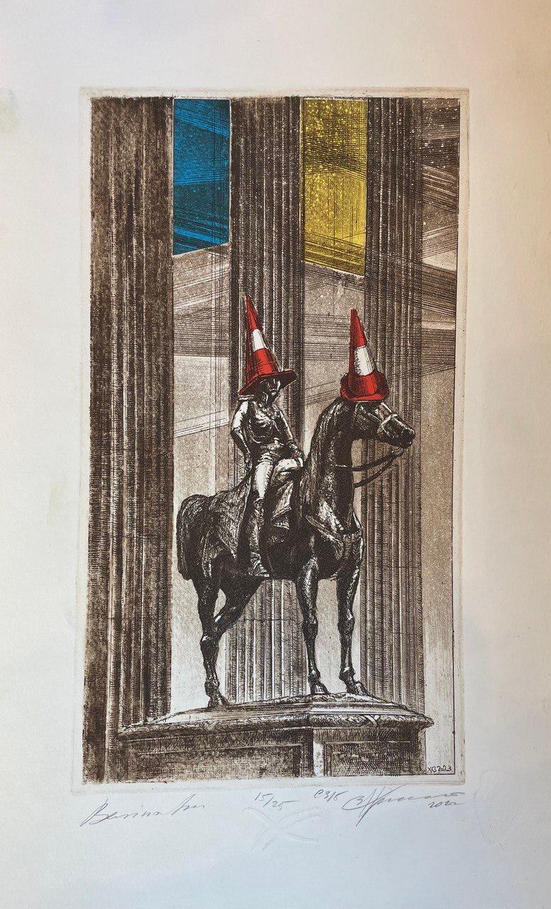 Duke of Wellington by Vladislav Khristenko

Size of the image - 25 x 15 cm
Size of the list  - 34 x 22.5 cm
Size in frame - 42 x 32 cm
Etching and aquatint on paper
#15 from edition of 25

Special edition that was created for Glasgow and