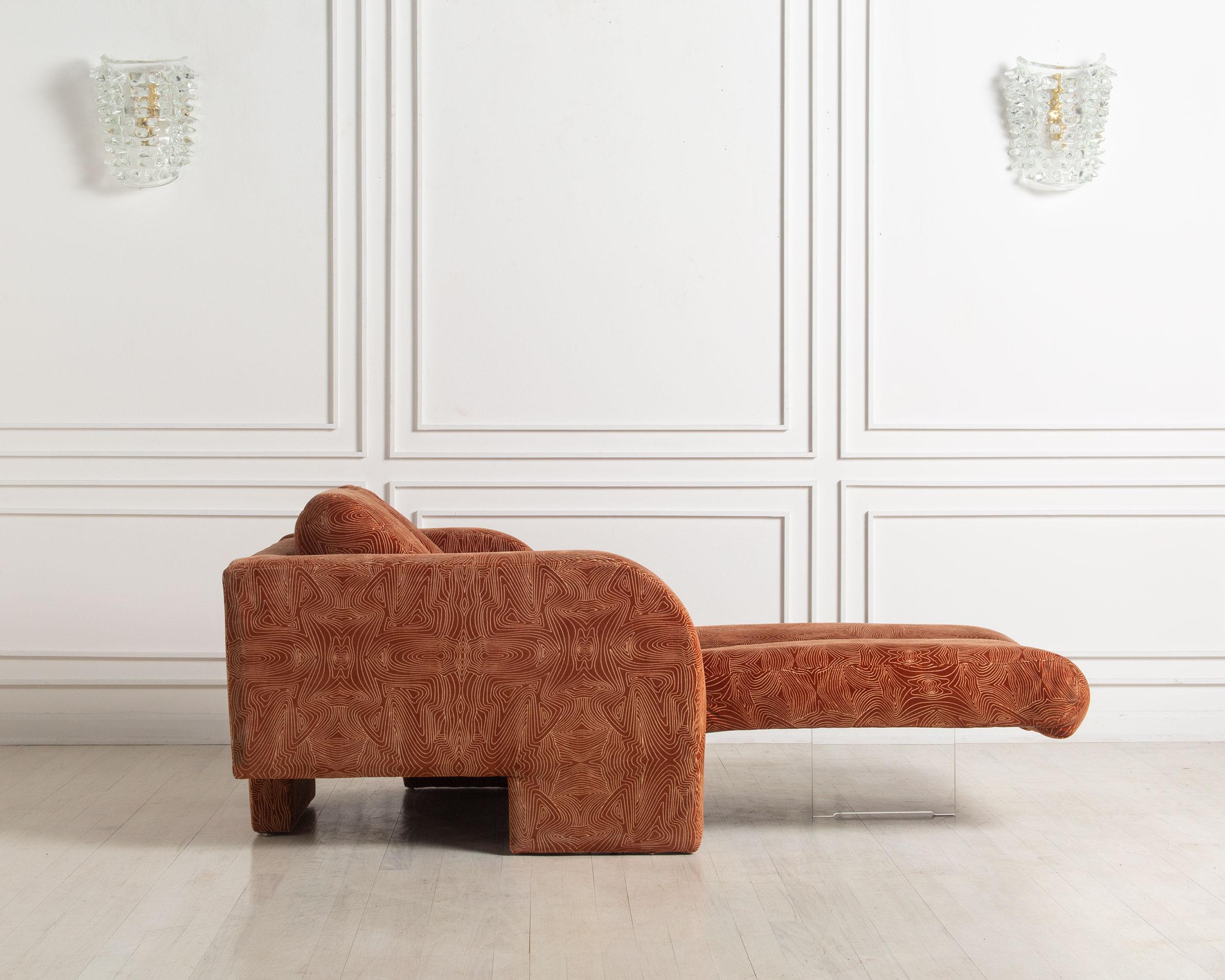 Art Deco Vladmir Kagan Deco Chaise Model, 7530, 1970s