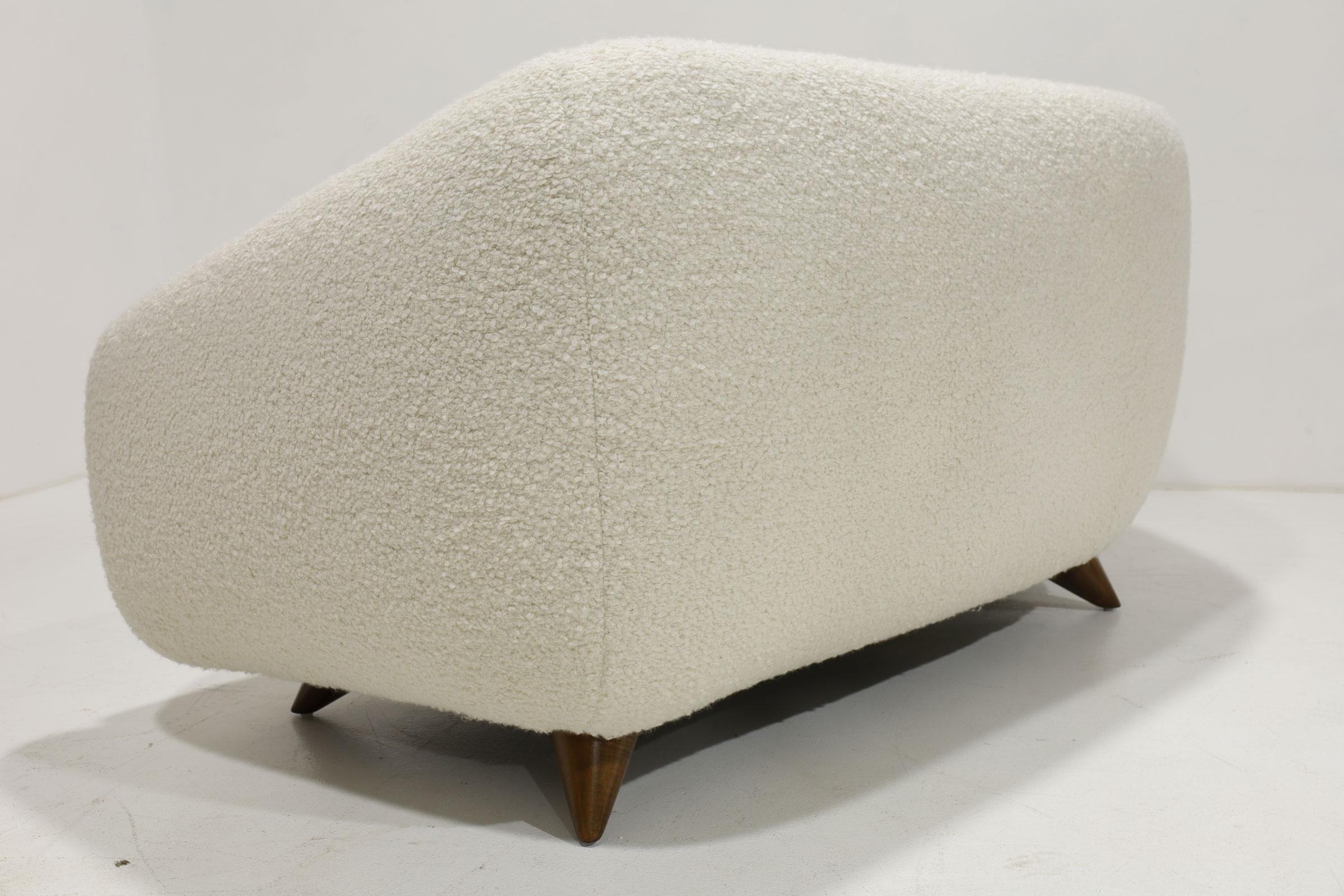20th Century Vladimir Kagan Wide Angle Tangent Sofa, Model 506, in Holly Hunt Teddy, 1950s