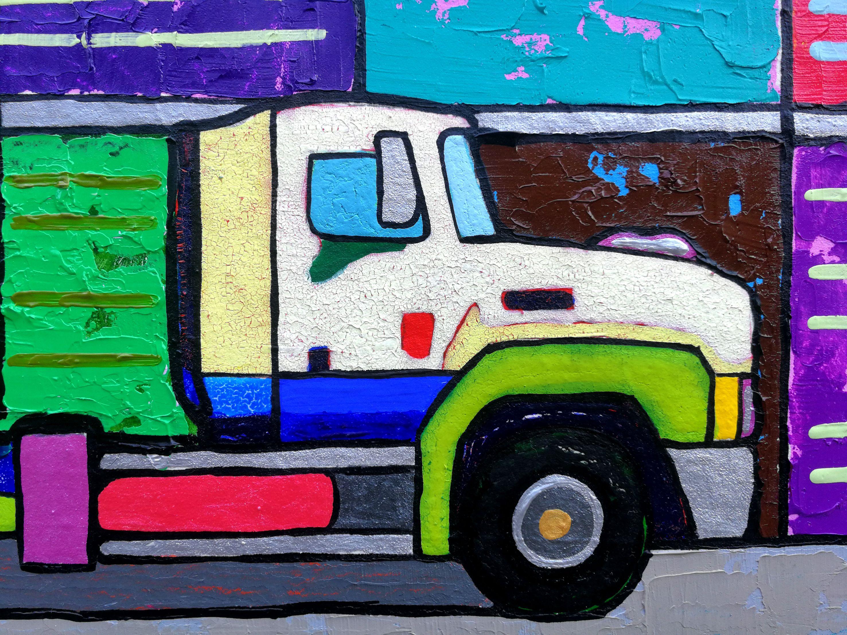 Traffico di merci, Pittura, Olio su tela in vendita 1