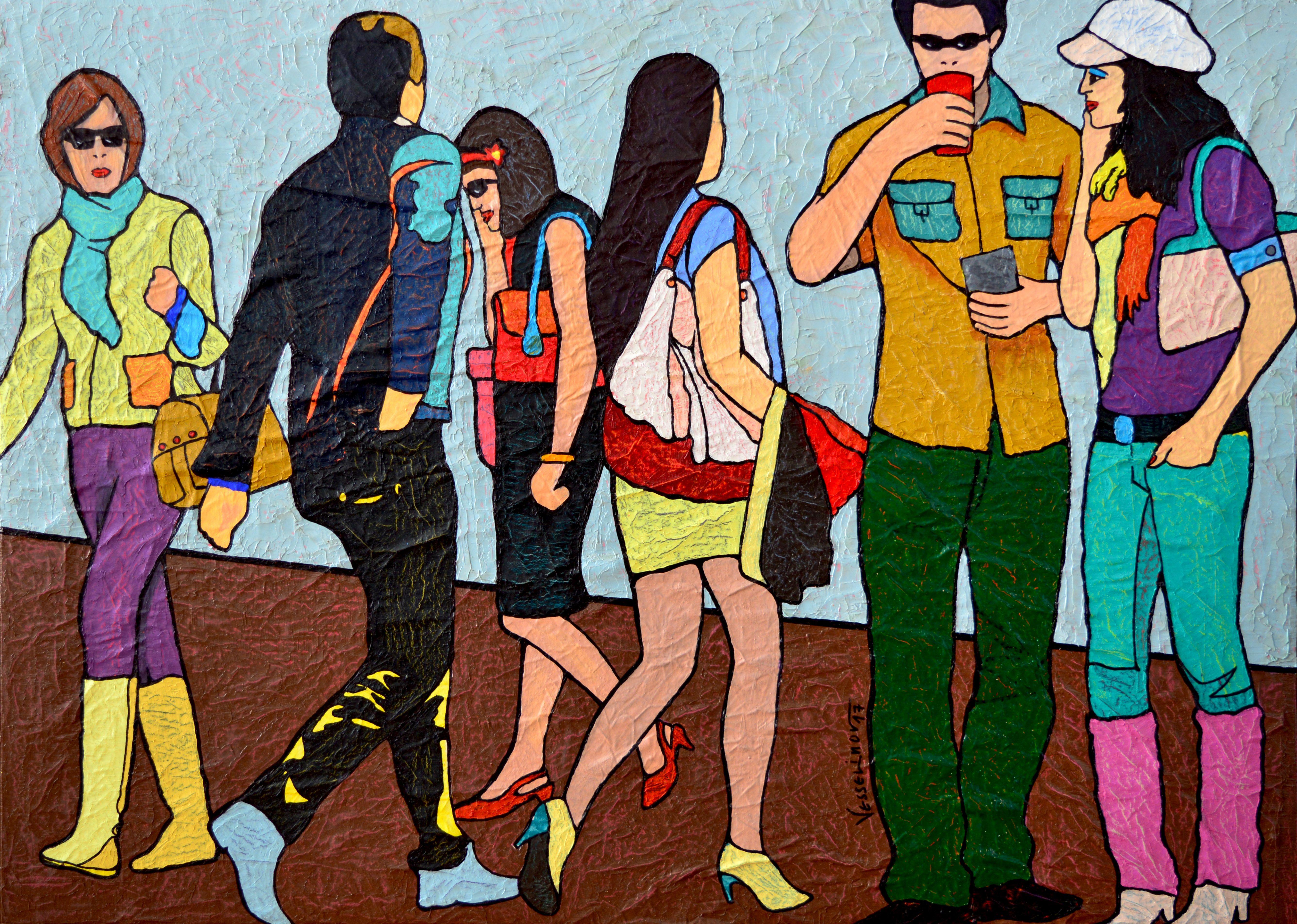 Vidas derruidas, Pintura, Óleo sobre lienzo - Painting de Vlado Vesselinov