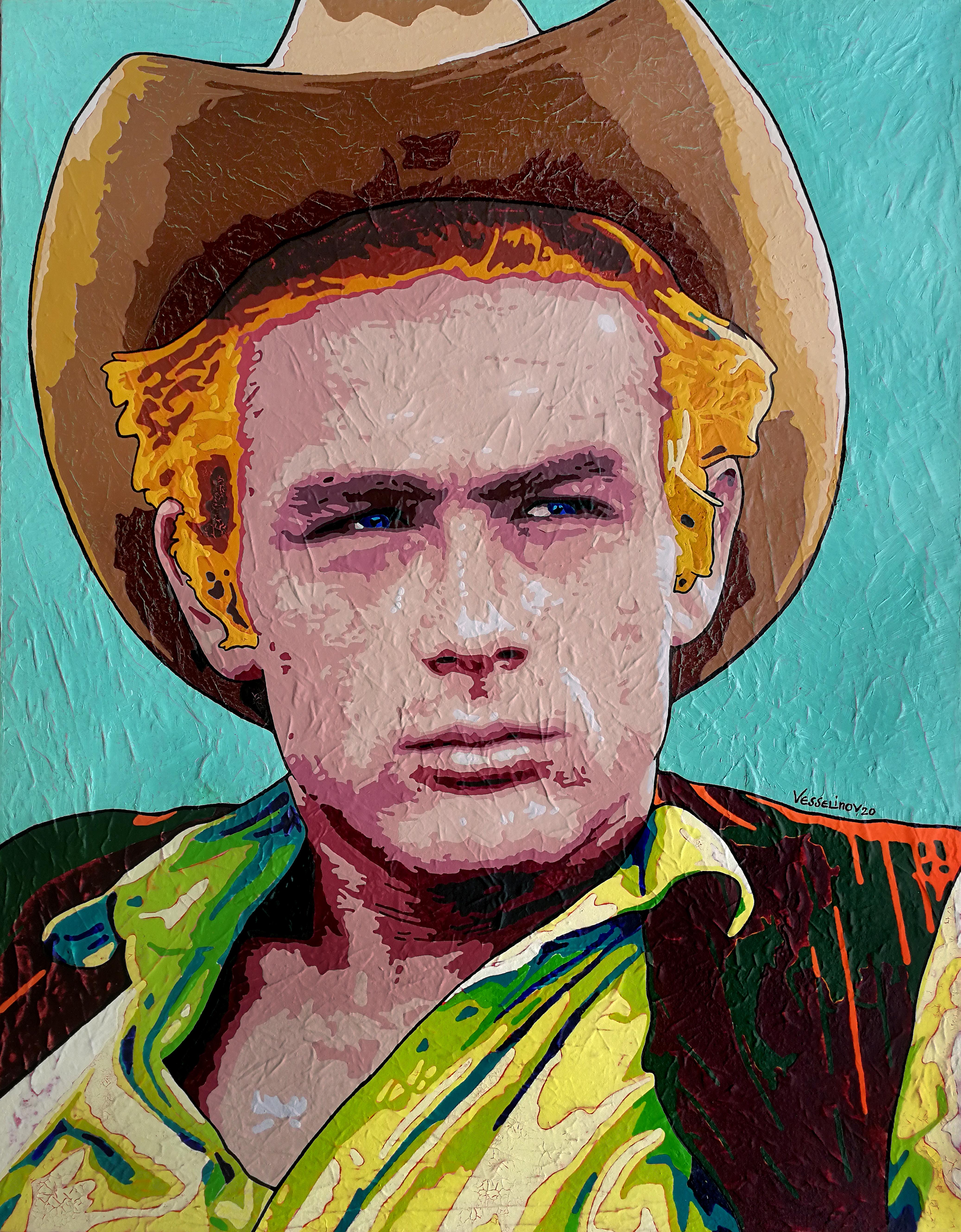 "James Dean" is a painting by Maestro Vlado Vesselinov.

About the painting:
Style and Technic: POP ART, Contemporary, Acrylic paint, oil on canvas

The painting is unframed.

The paintings bring emotion of happiness, love, energy and beauty