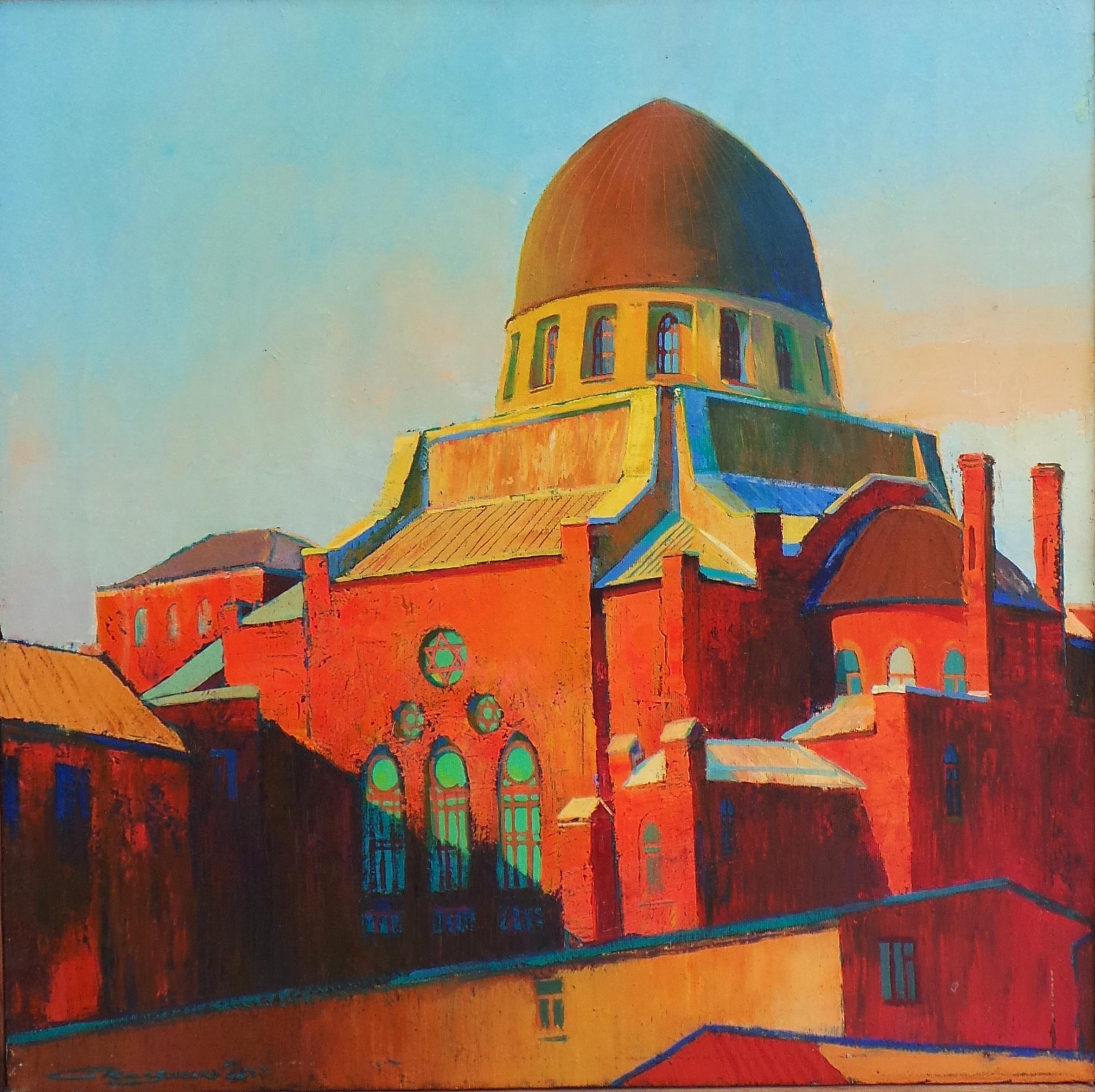 Landscape Painting di Vladyslav Kazachenko - "Sinagoga serale"