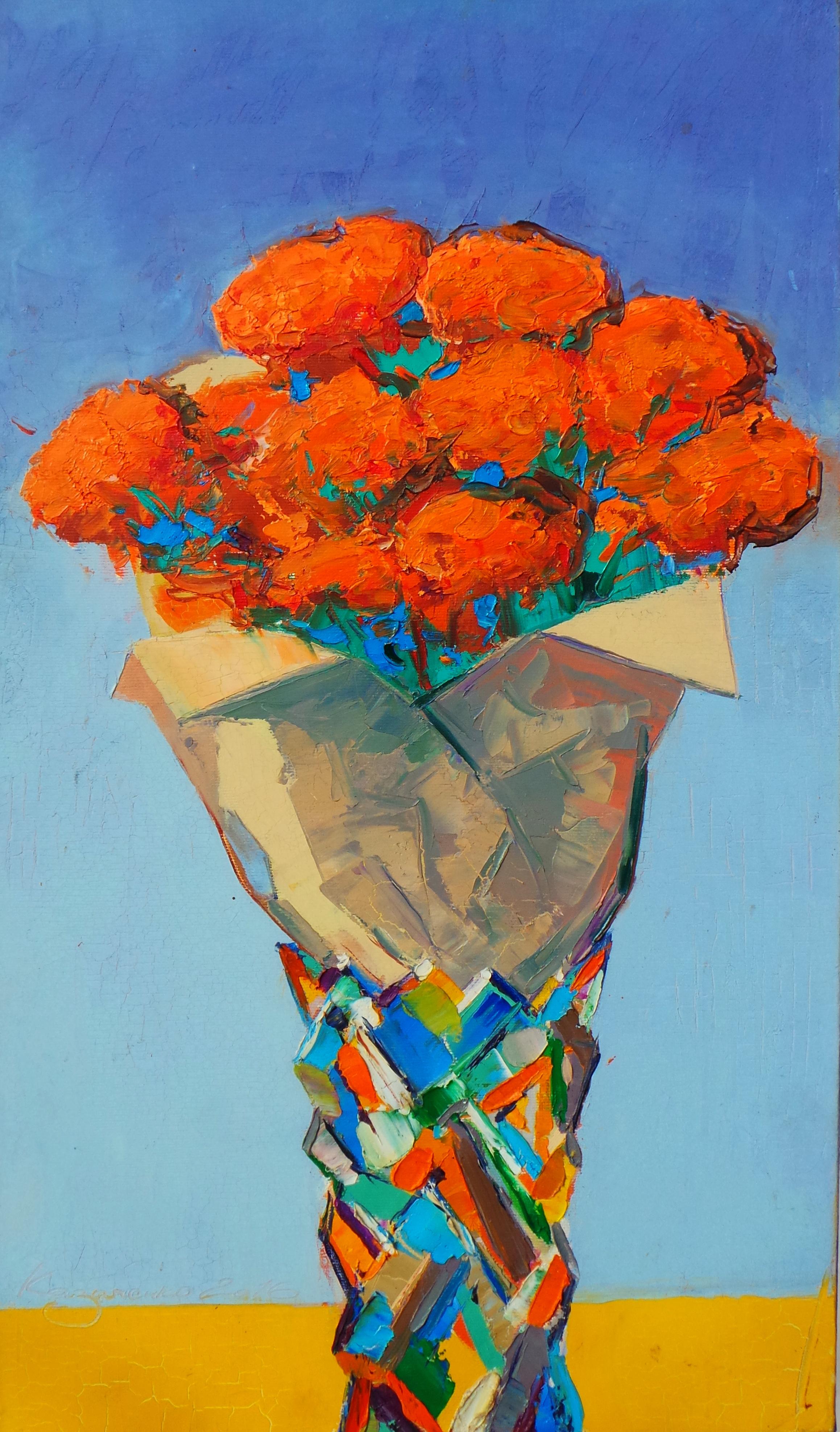 Still-Life Painting di Vladyslav Kazachenko - "Un bouquet festoso"