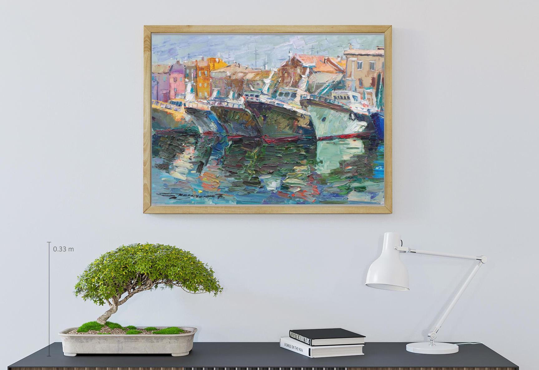 „Port in Fano“ – Painting von Vladyslav Kazachenko