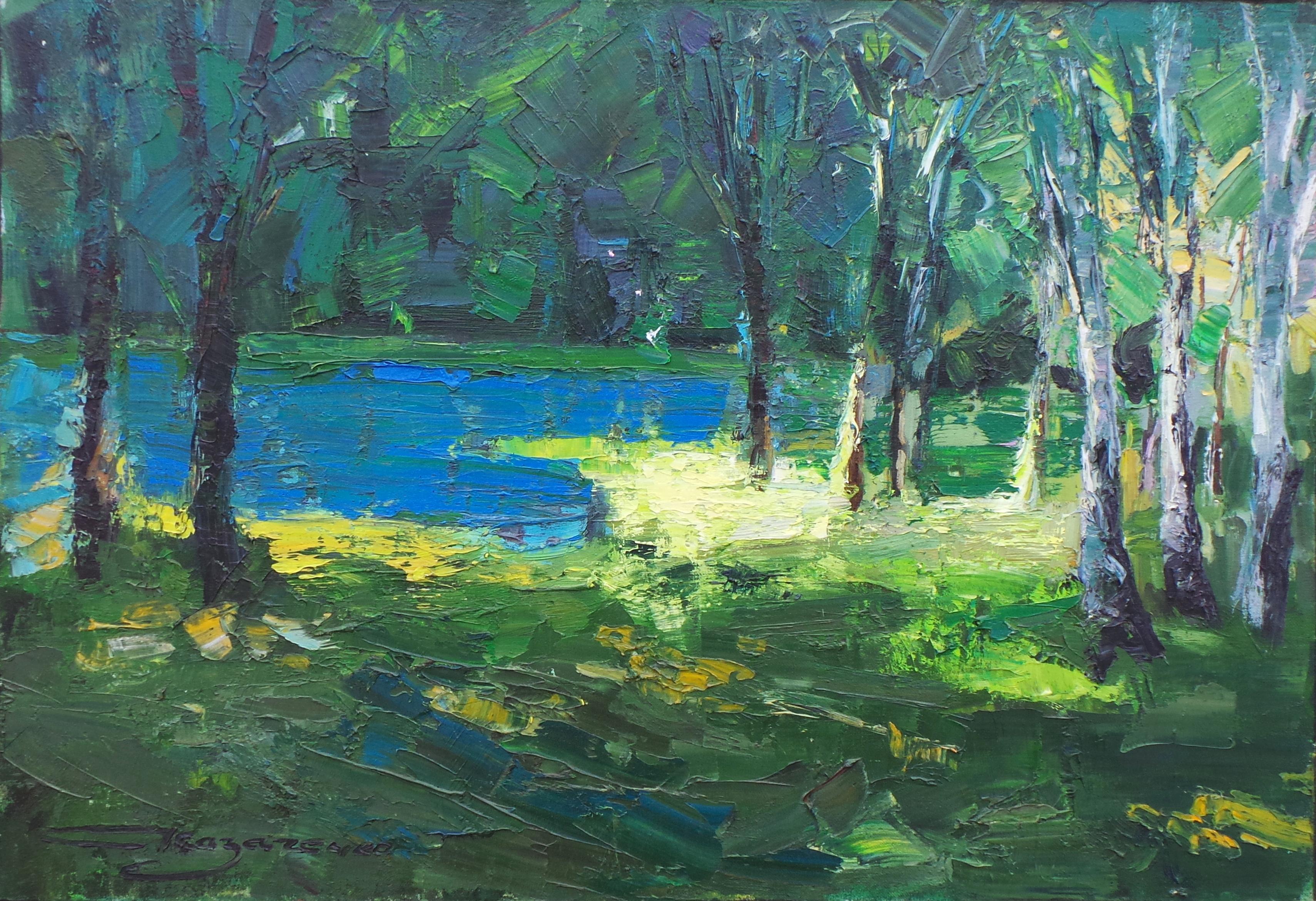 Vladyslav Kazachenko Landscape Painting – "Sunbeam"