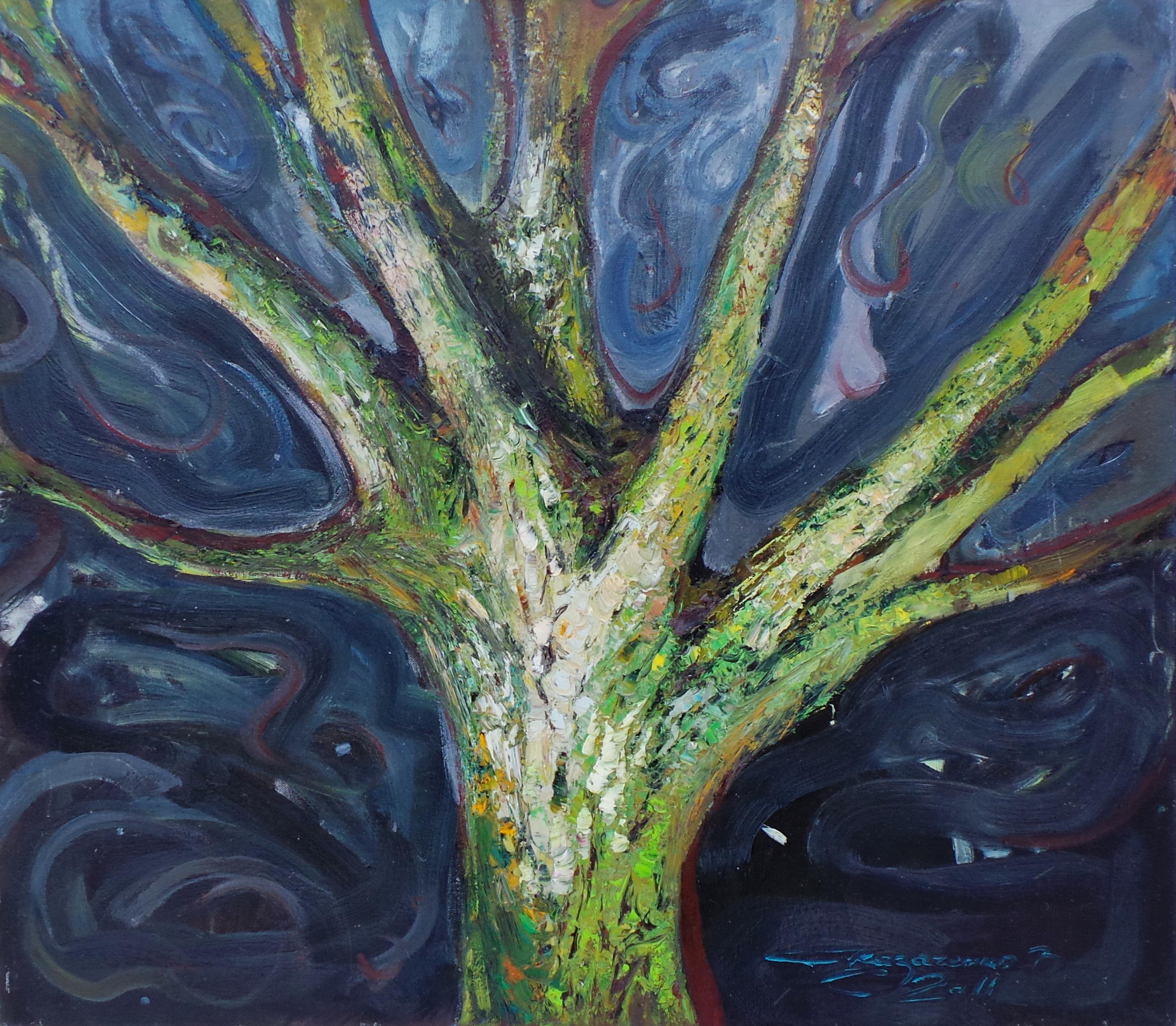 Vladyslav Kazachenko Landscape Painting - "Tree"