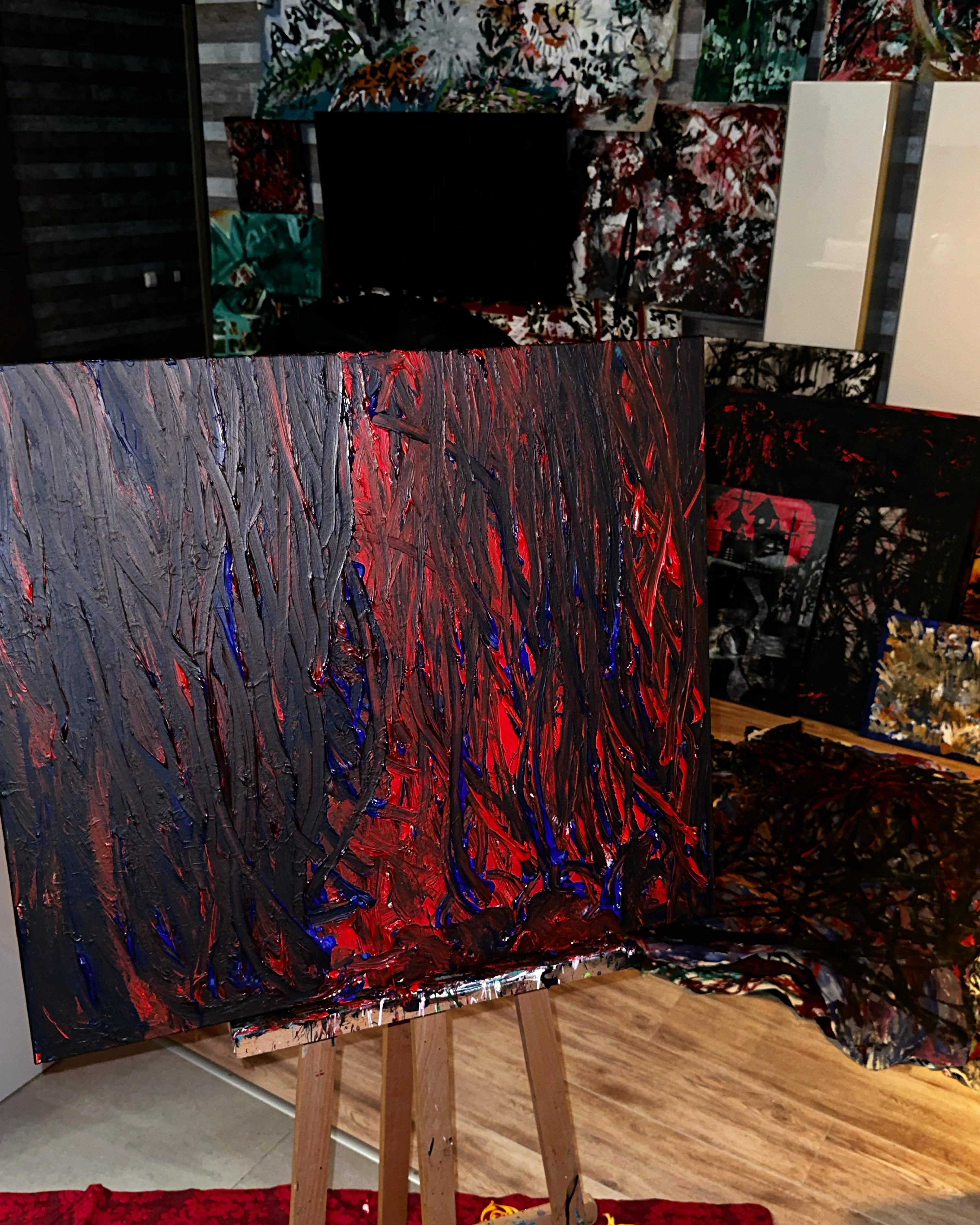„Erhabenes Metall/Hocker (Doppelseitige Seite)“ (Abstrakt), Painting, von Vladyslav Vladymyrov