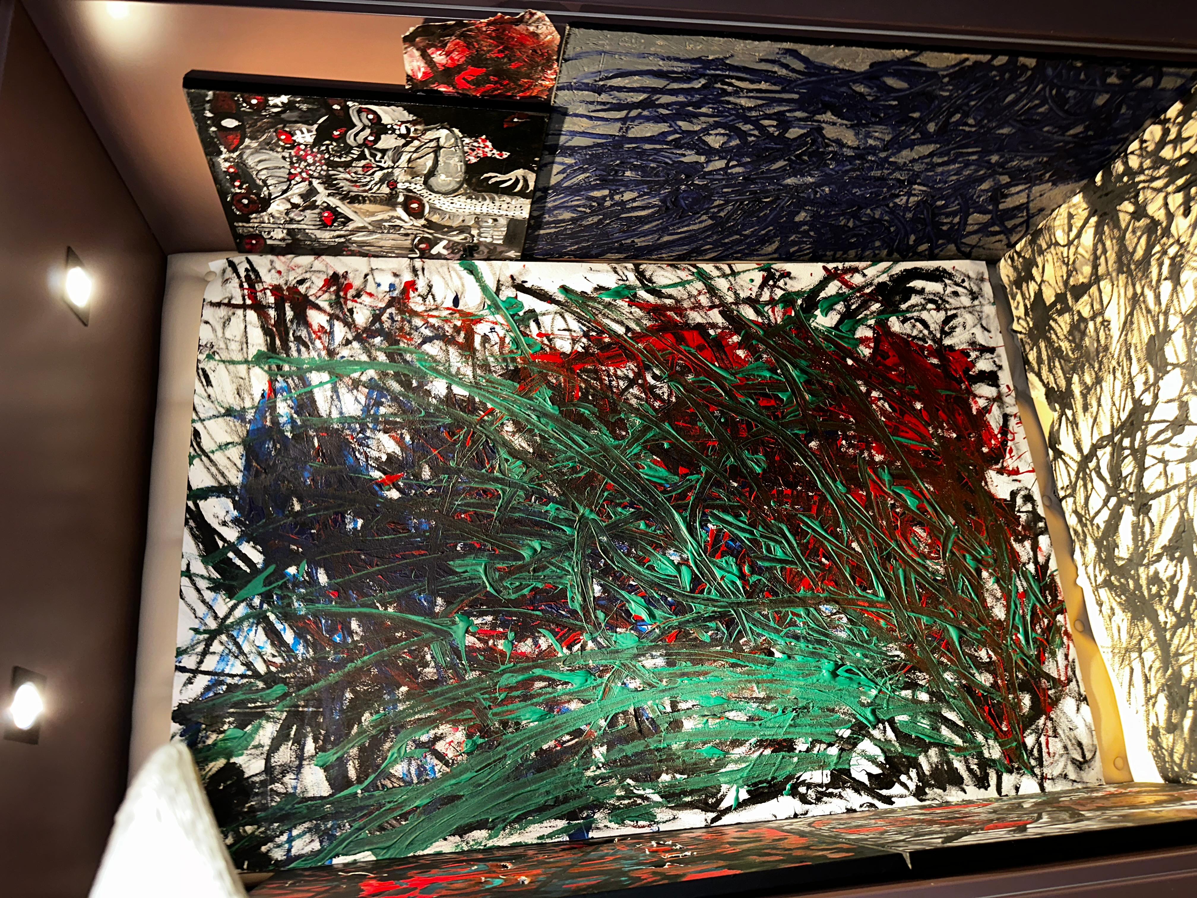 „Retribution 1 2“ (Schwarz), Abstract Painting, von Vladyslav Vladymyrov