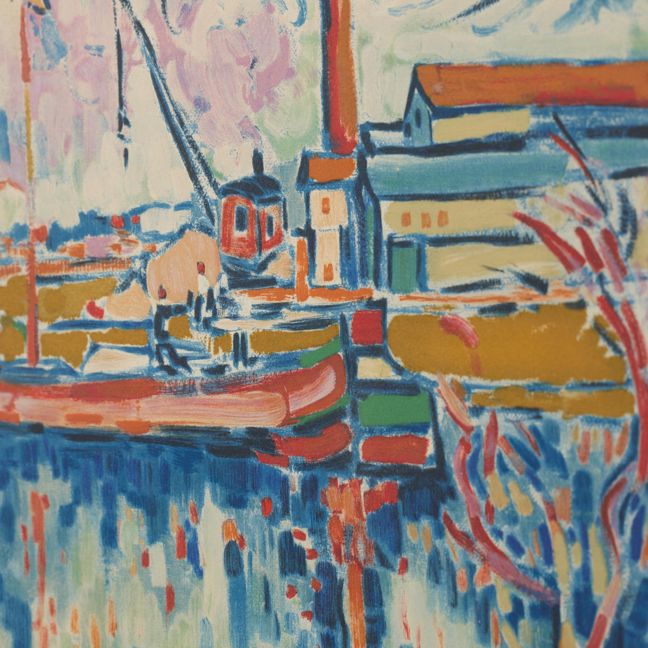 Vlaminck Framed 'Siene a Chatou' Color Lithography, circa 1972 For Sale 4