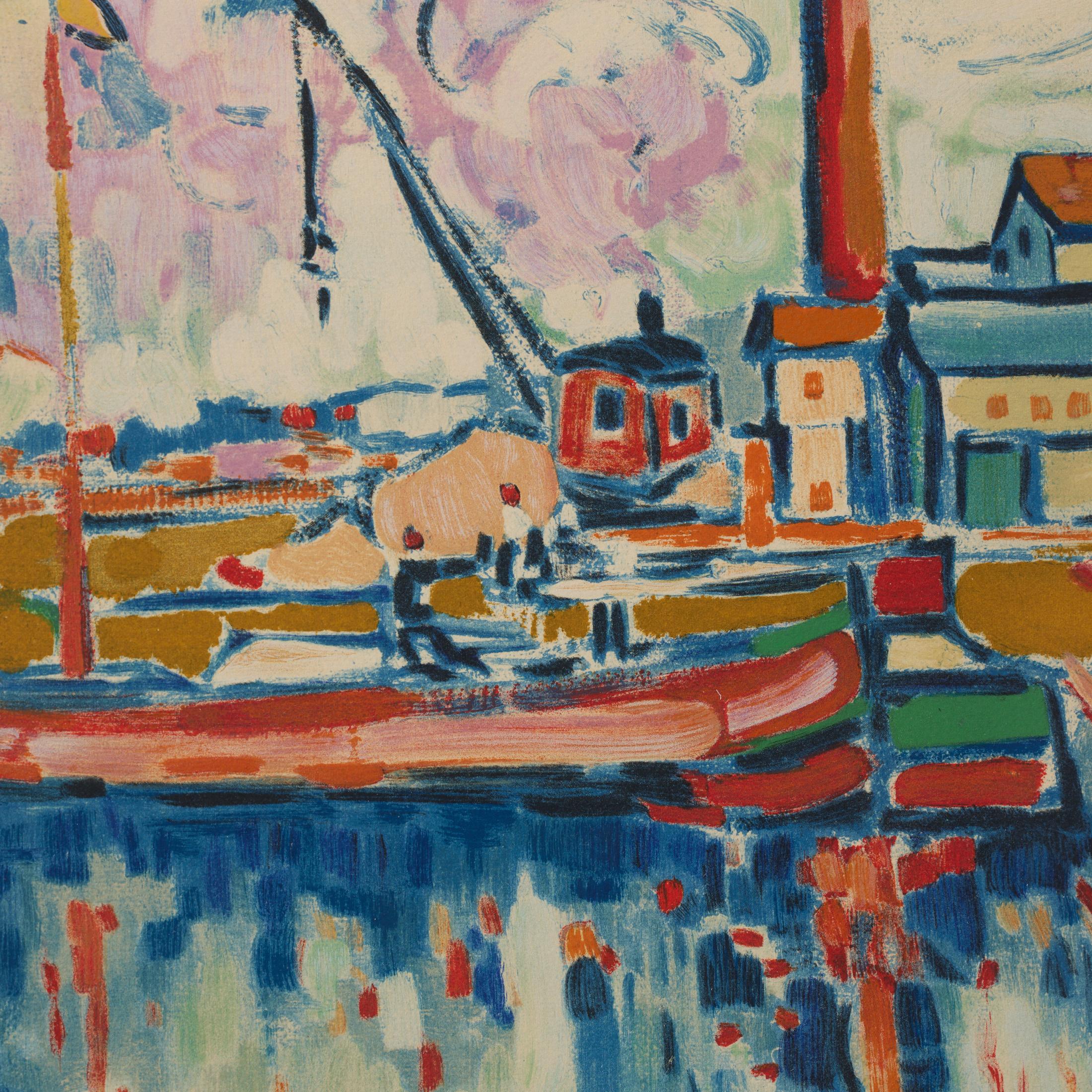 Vlaminck Framed 'Siene a Chatou' Color Lithography, circa 1972 For Sale 6