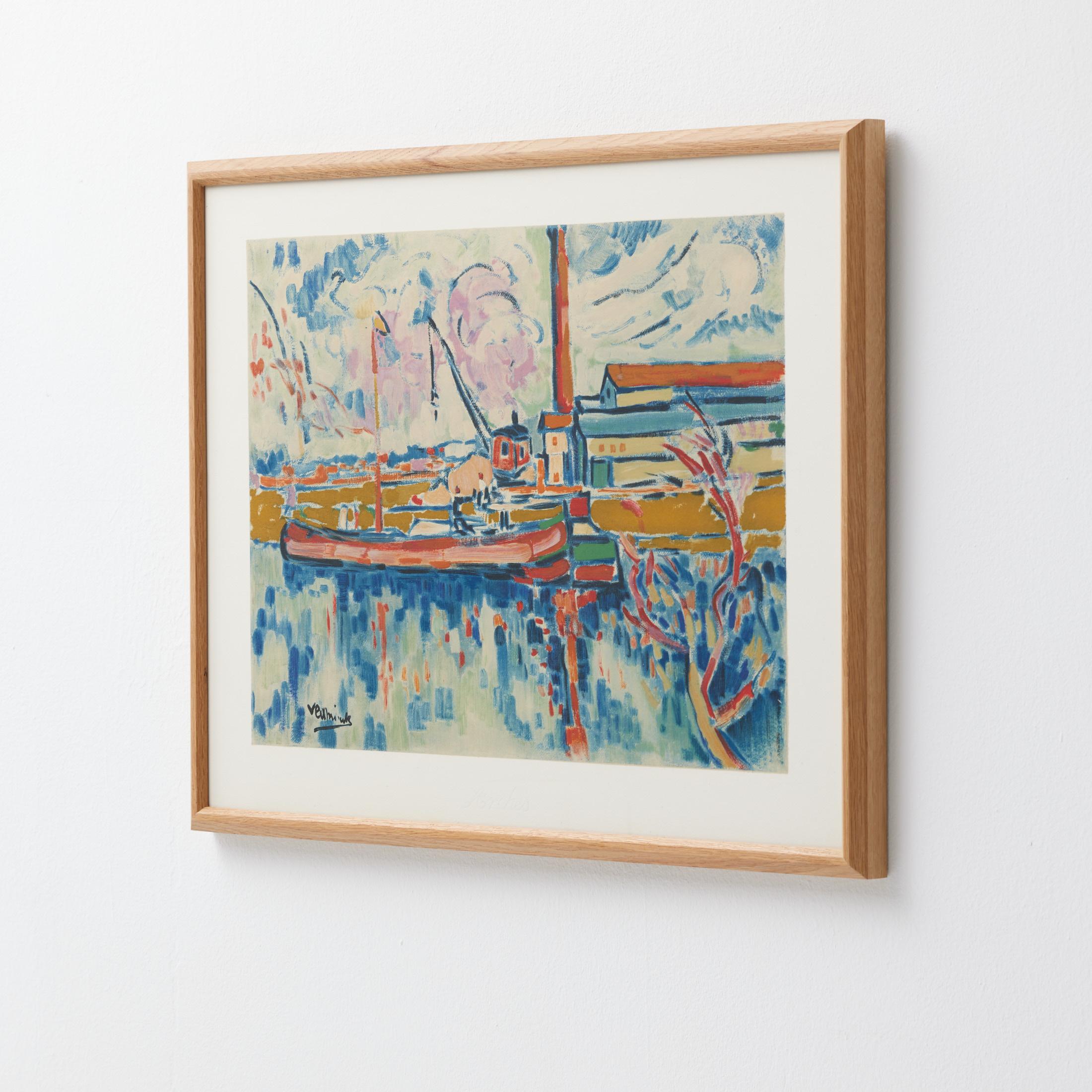 Modern Vlaminck Framed 'Siene a Chatou' Color Lithography, circa 1972 For Sale
