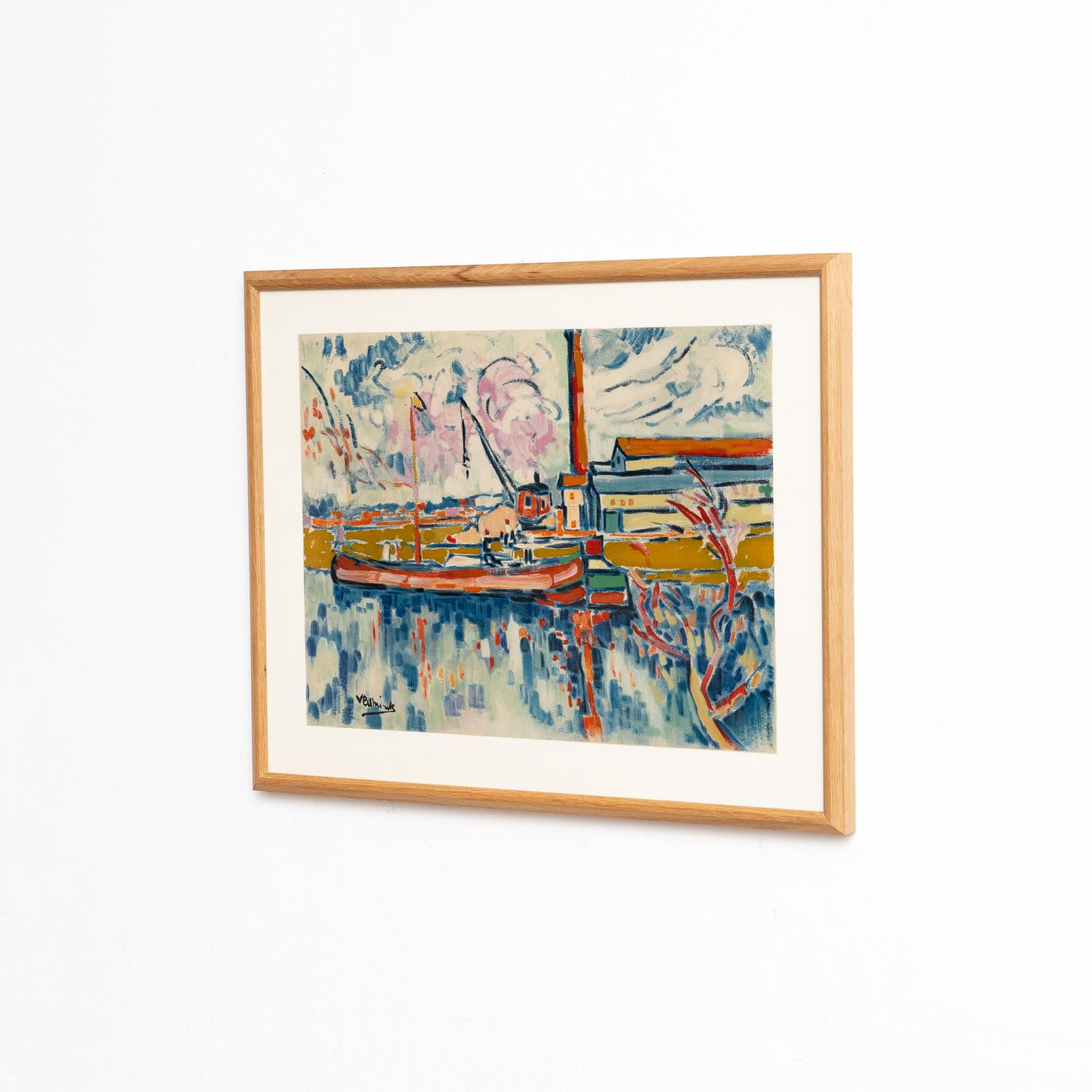 French Vlaminck Framed 'Siene a Chatou' Color Lithography, circa 1972 For Sale