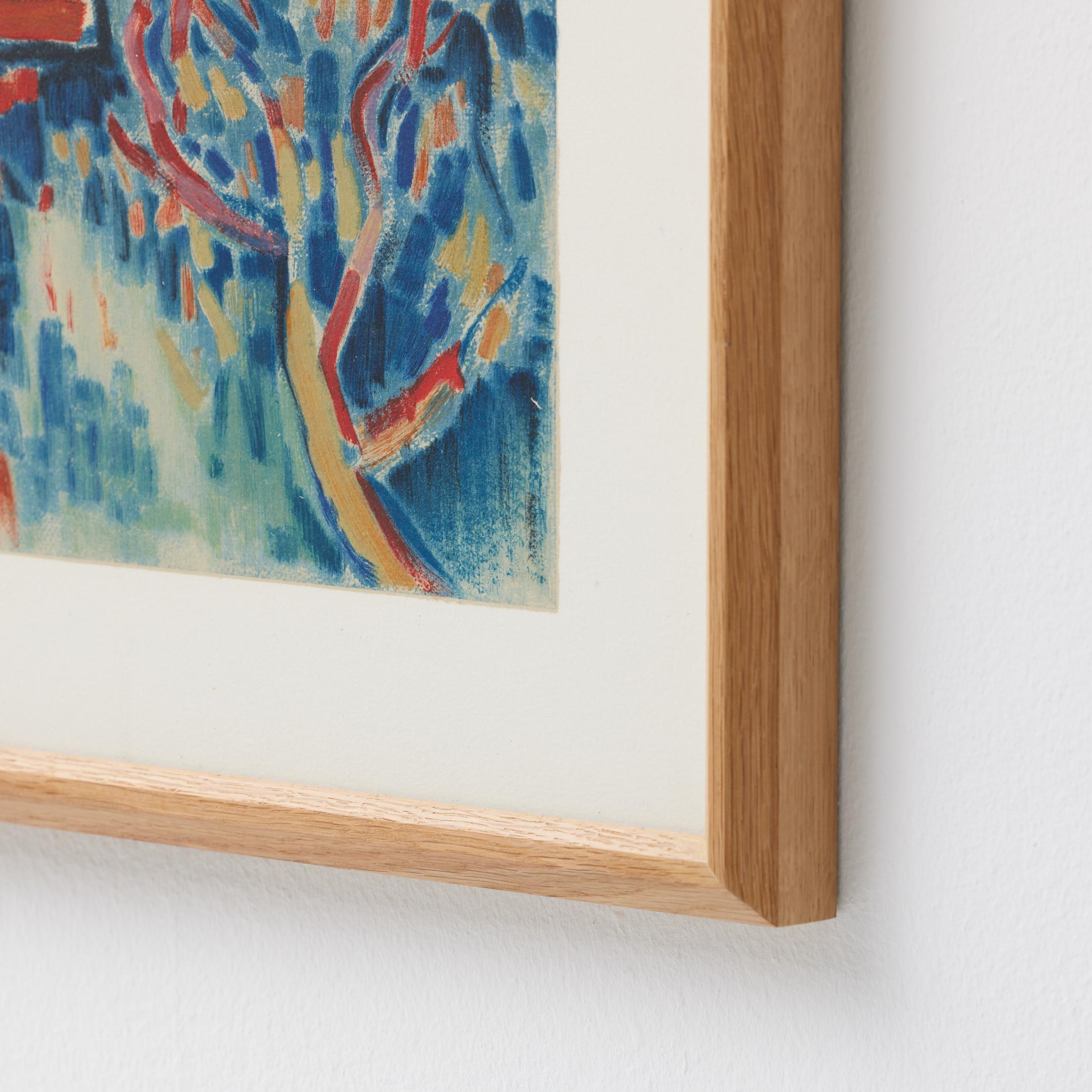 French Vlaminck Framed 'Siene a Chatou' Color Lithography, circa 1972 For Sale