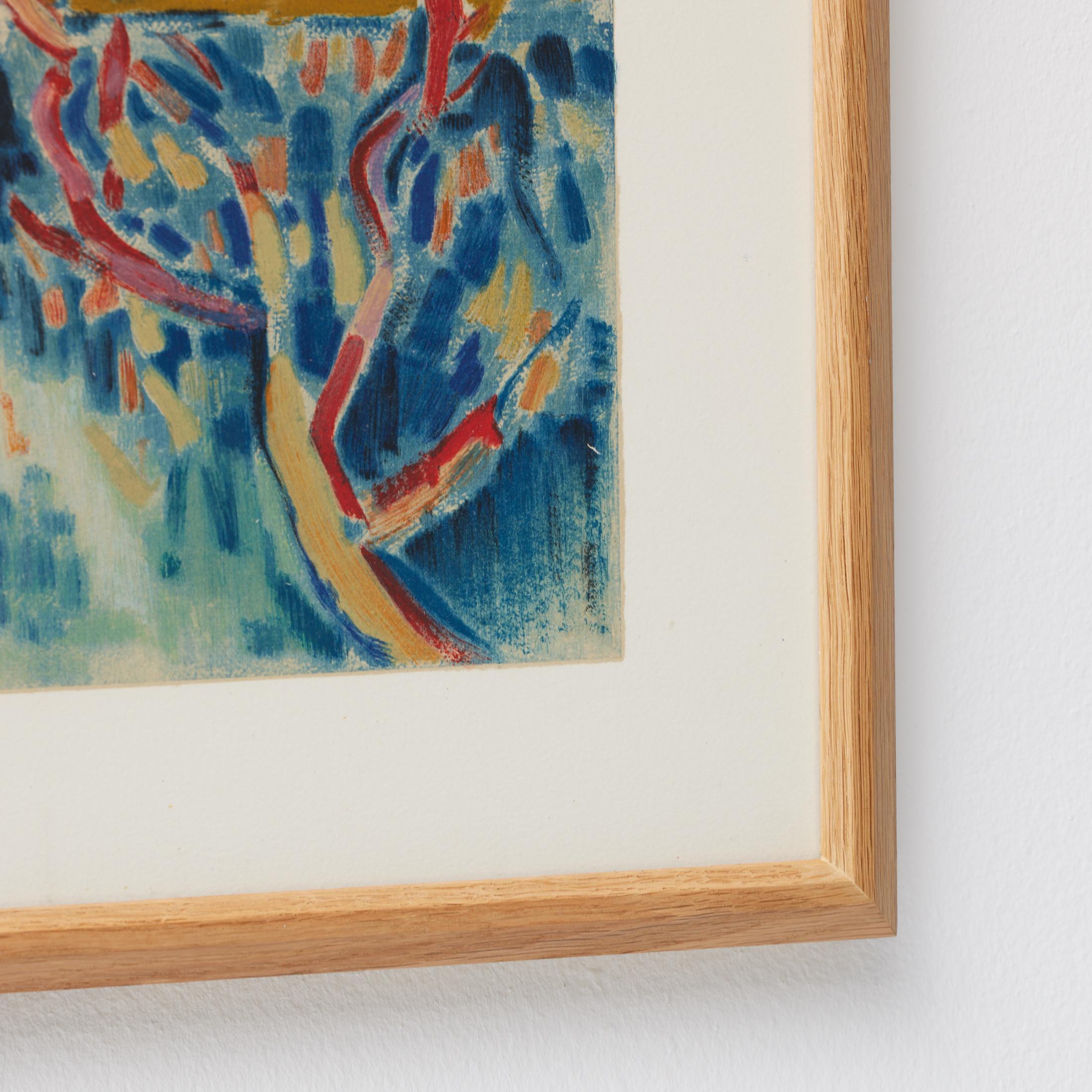 Late 20th Century Vlaminck Framed 'Siene a Chatou' Color Lithography, circa 1972 For Sale