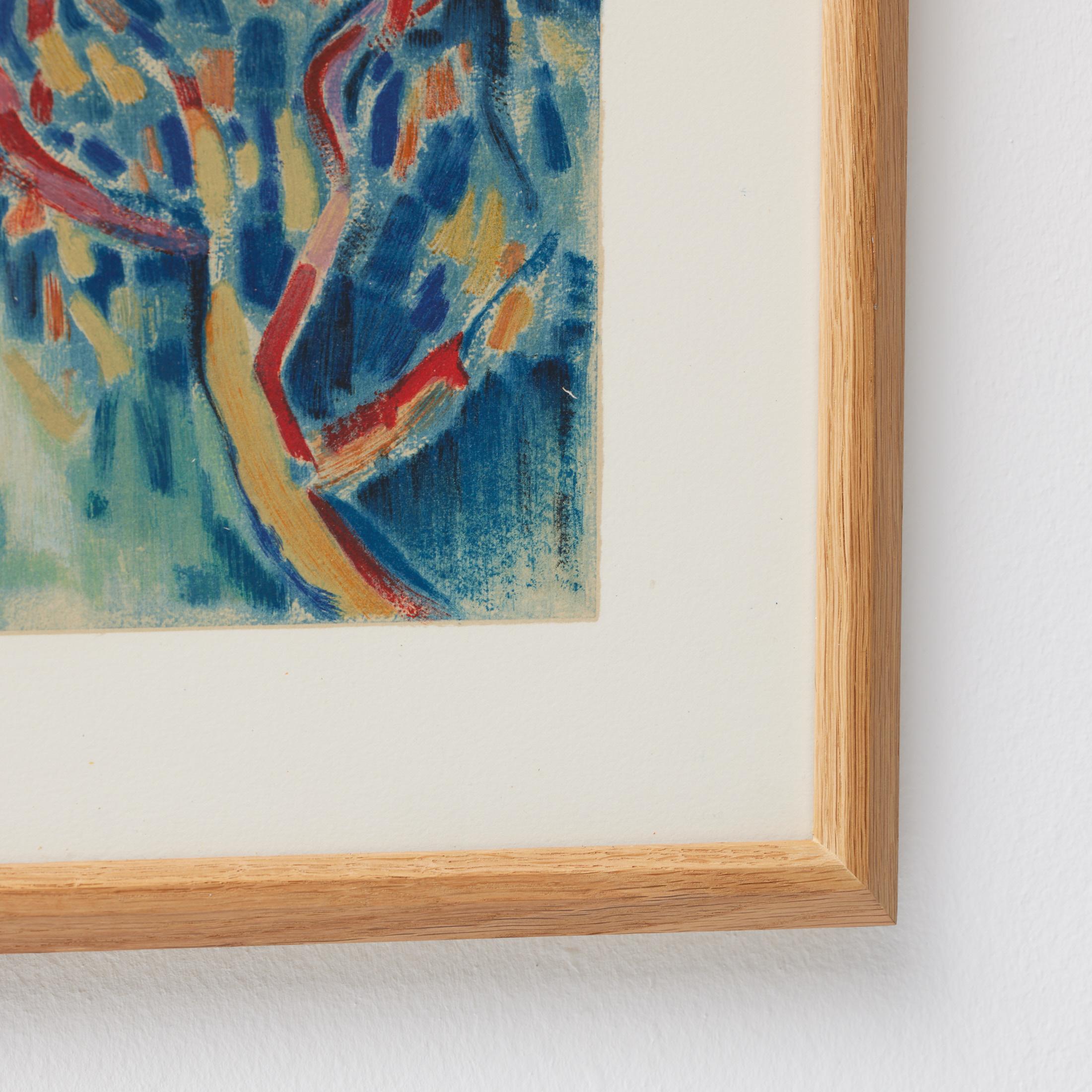 Paper Vlaminck Framed 'Siene a Chatou' Color Lithography, circa 1972 For Sale