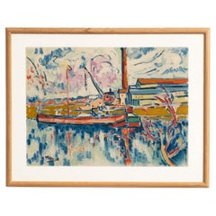 Used Vlaminck Framed 'Siene a Chatou' Color Lithography, circa 1972