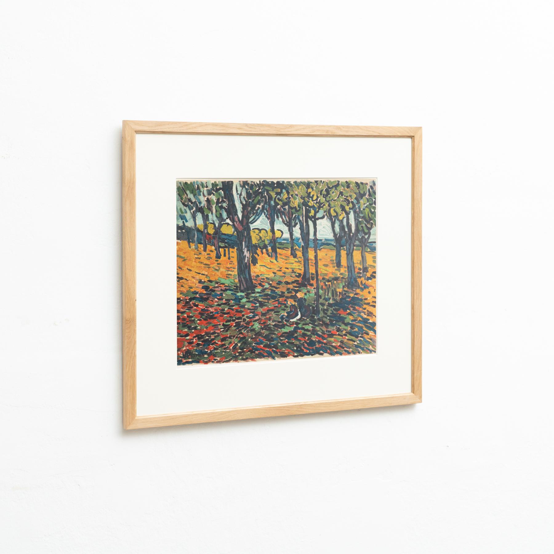 Modern Vlamnick Framed 'Woods in Chatou' Color Lithography, circa 1972 For Sale