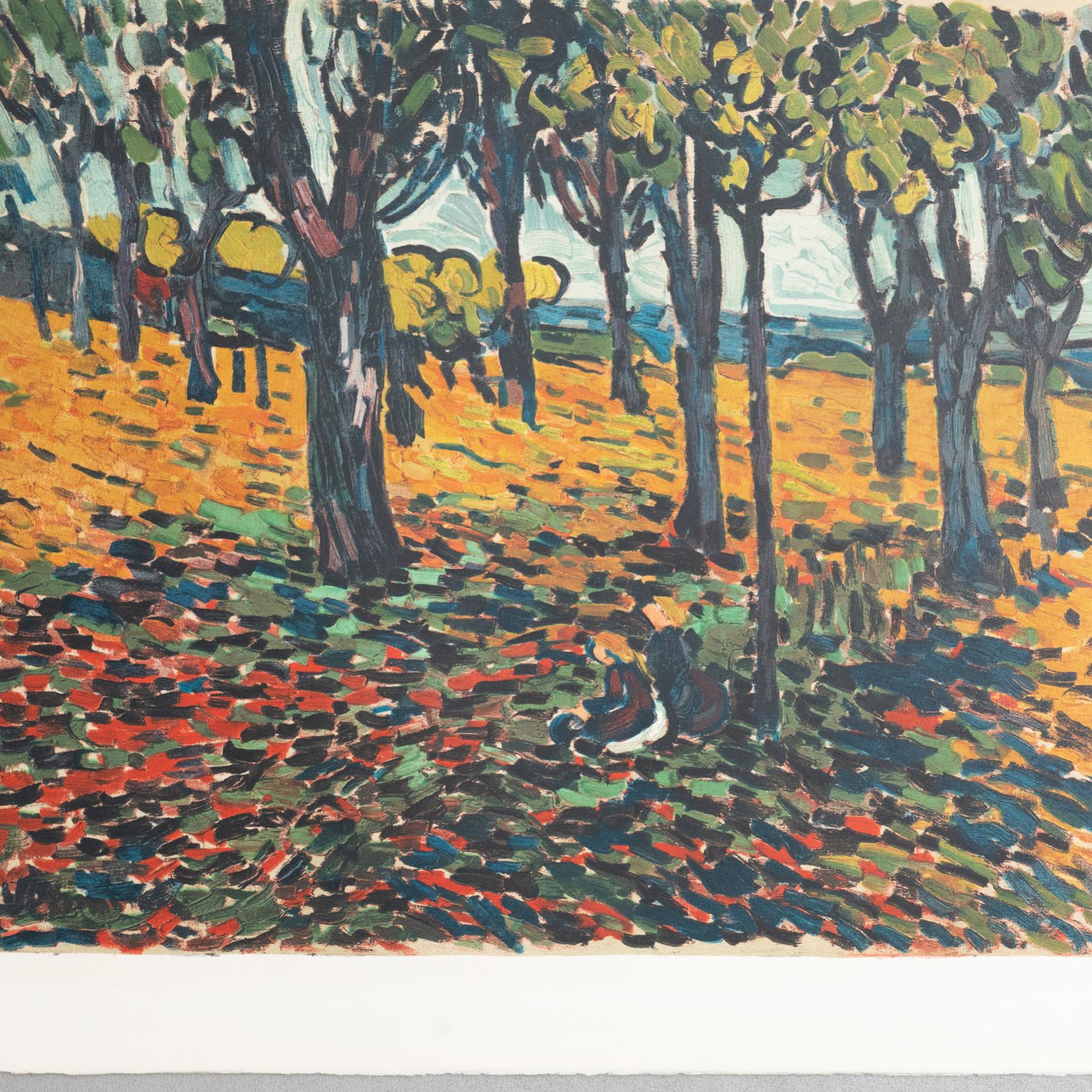 Vlamnick Framed 'Woods in Chatou' Color Lithography, circa 1972 In Good Condition For Sale In Barcelona, Barcelona