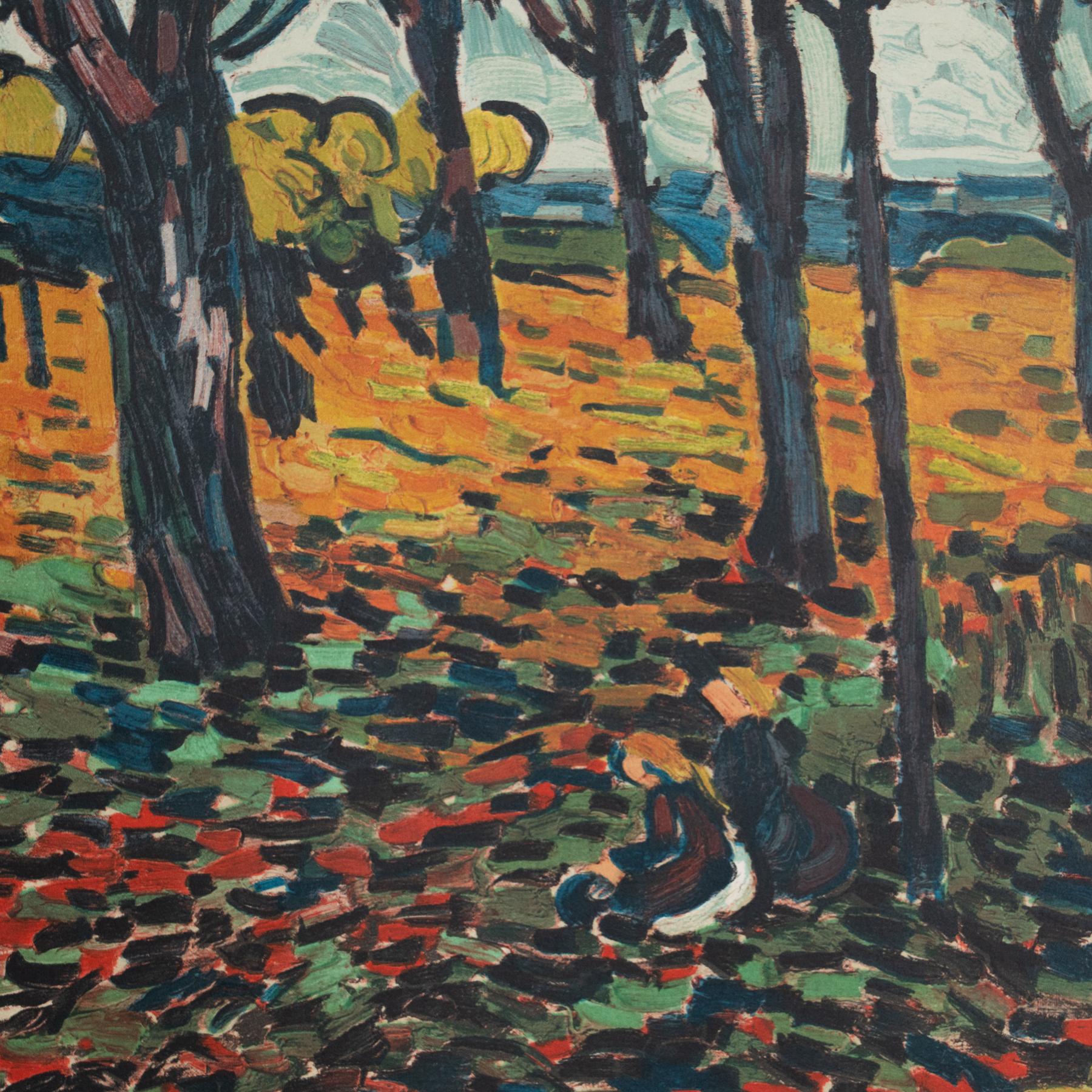 Late 20th Century Vlamnick Framed 'Woods in Chatou' Color Lithography, circa 1972 For Sale