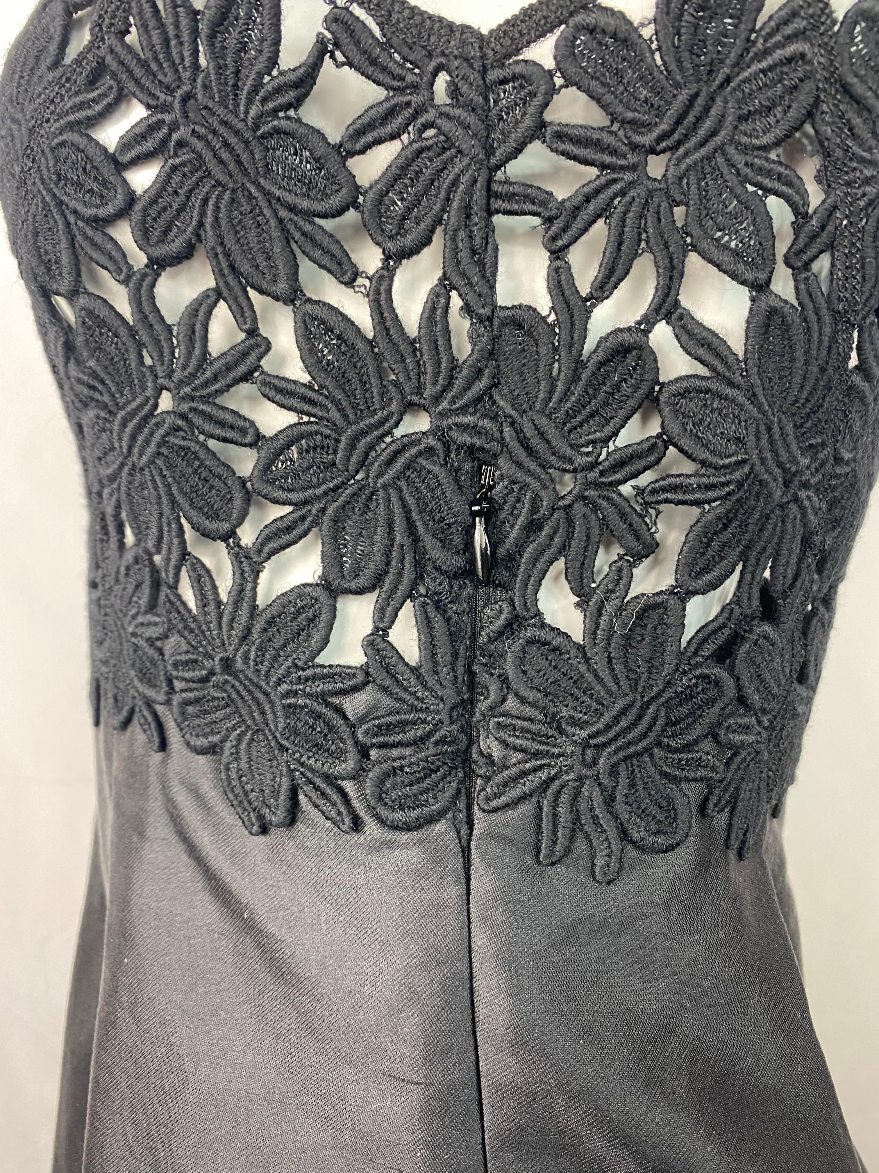 Vlentino Little Black Crochet Mini Dress Size 42/ 8 For Sale 1
