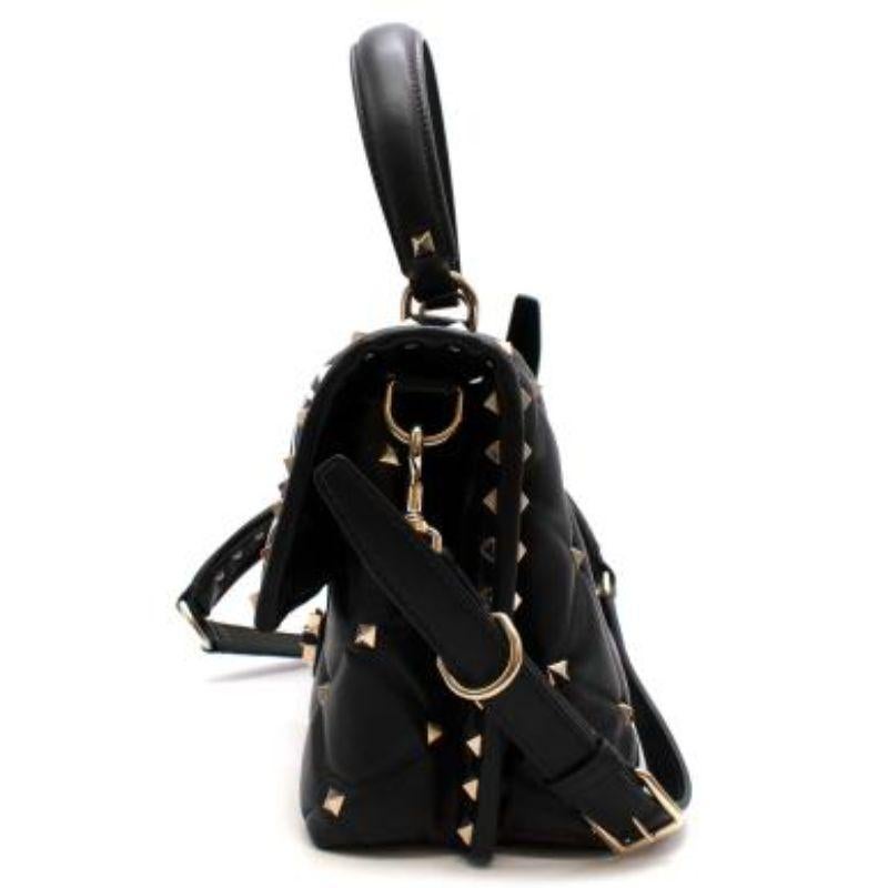 Black VLTN Candystud Top Handle Bag For Sale