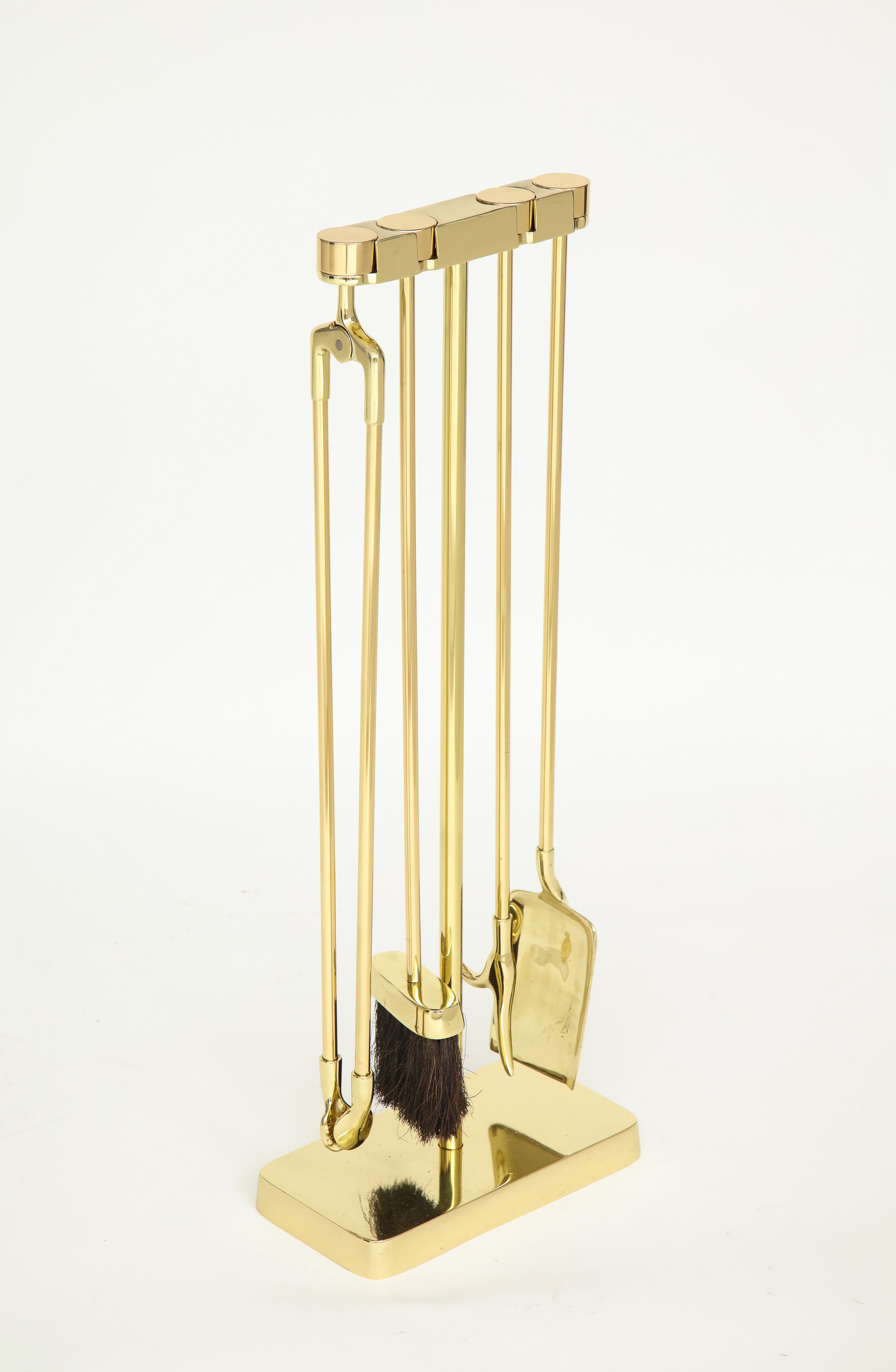 modern brass fireplace tools