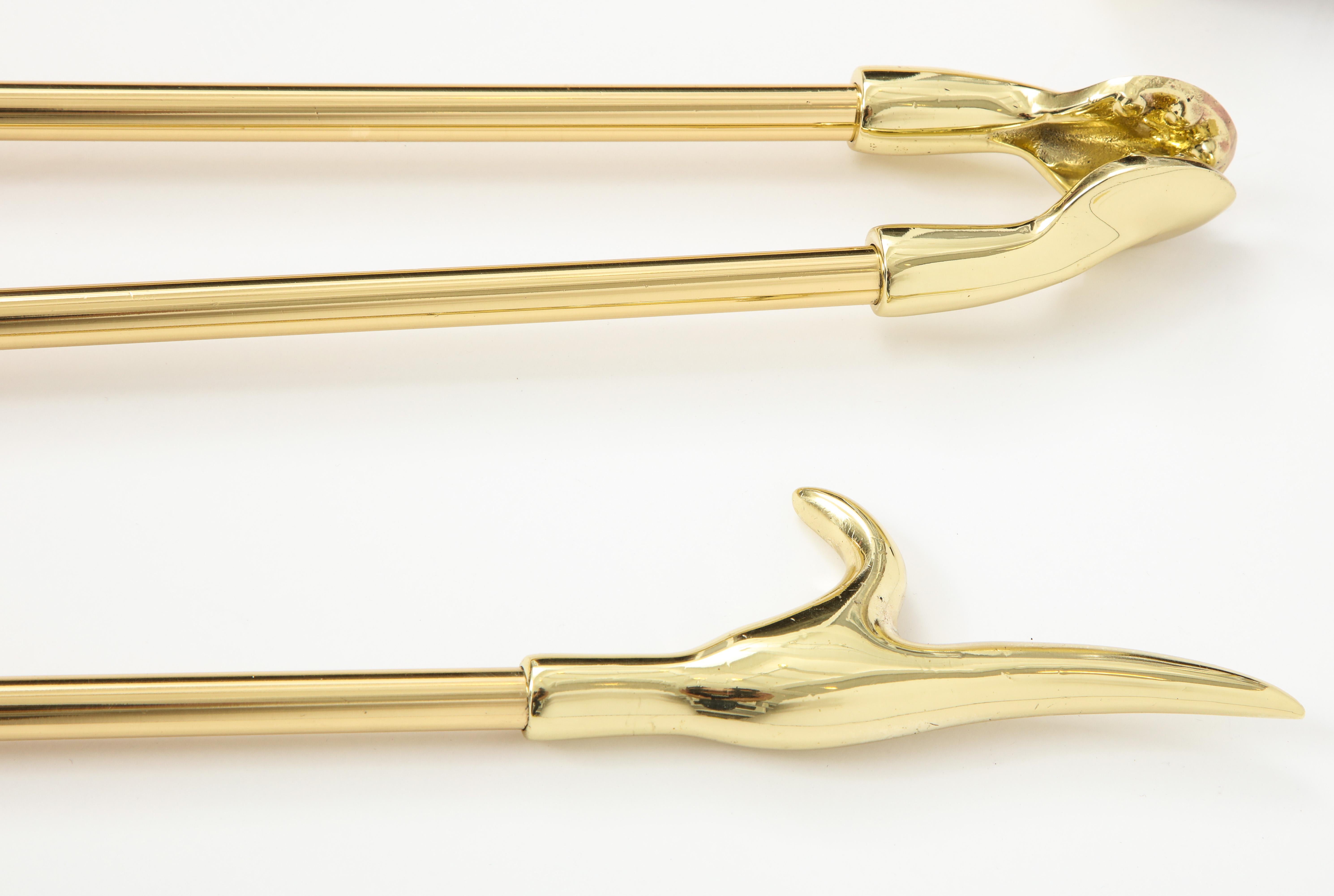 VMC Solid Brass Fireplace Tools For Sale 2