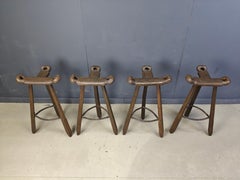 Vnitage brutalist bar stools, 1960s - set of 4
